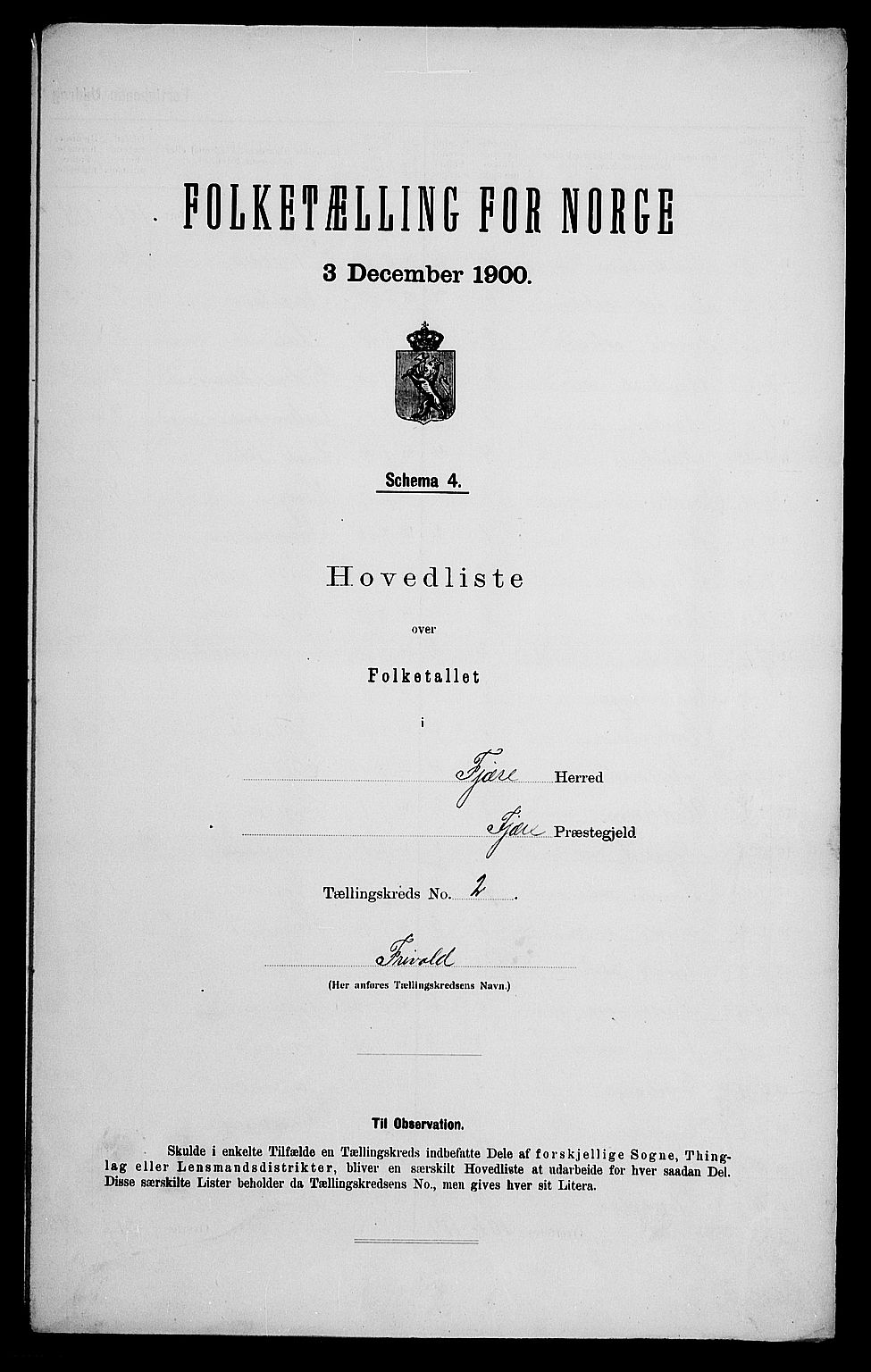SAK, Folketelling 1900 for 0923 Fjære herred, 1900, s. 21