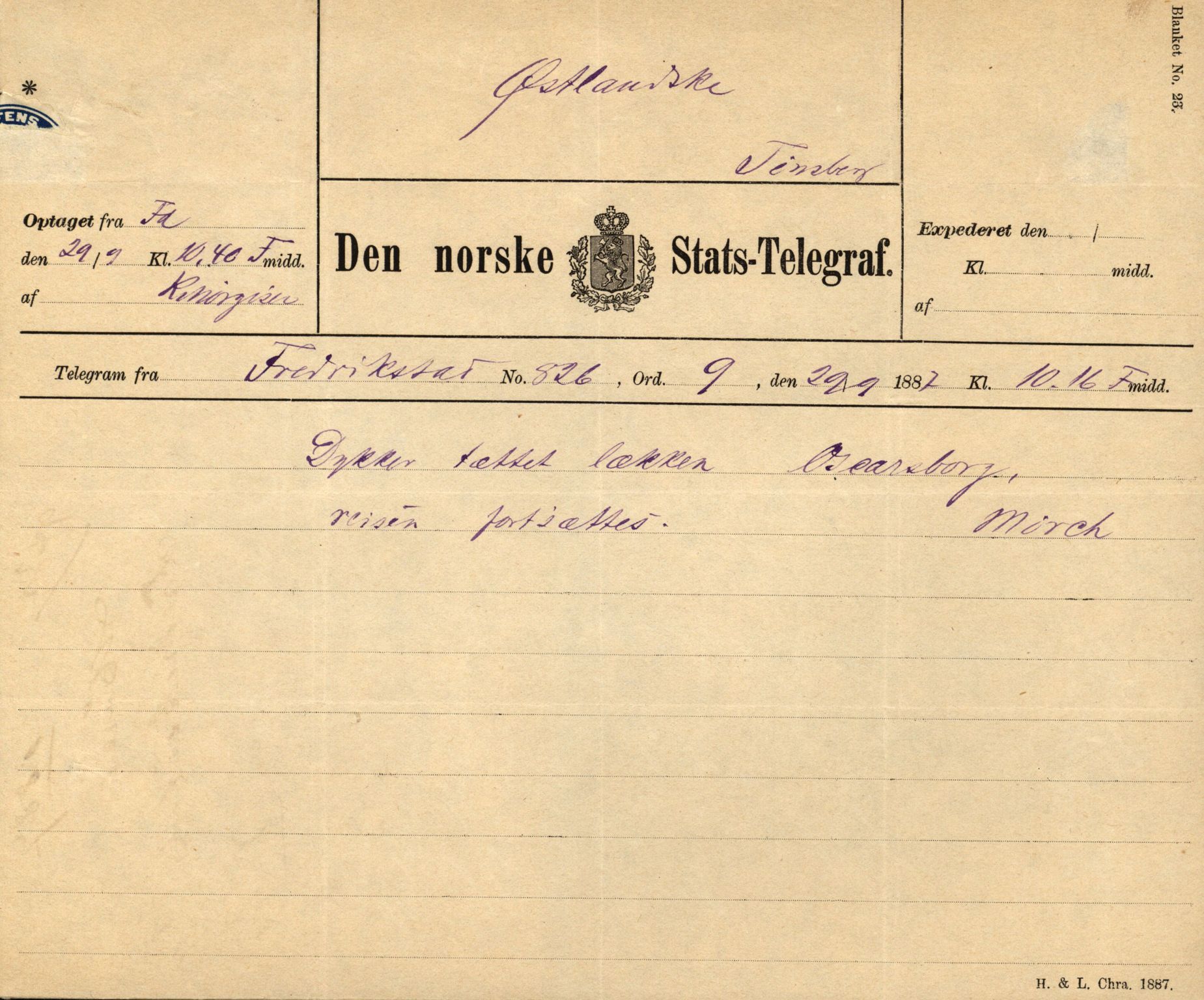 Pa 63 - Østlandske skibsassuranceforening, VEMU/A-1079/G/Ga/L0020/0010: Havaridokumenter / Anna, Silome, Oscarsborg, Memoria, Telegraf, 1887, s. 4