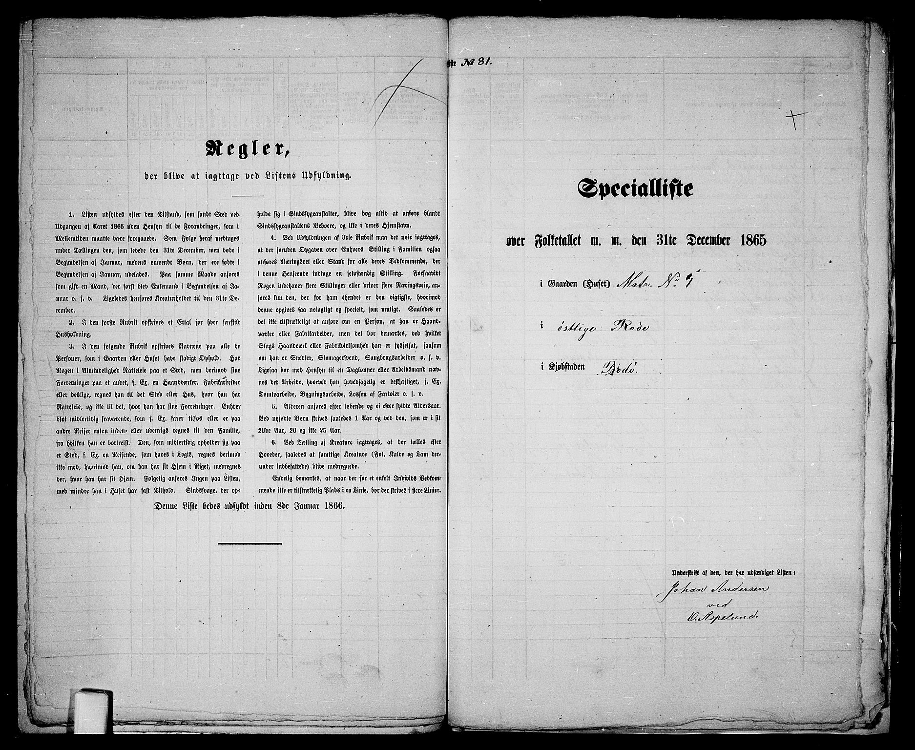 RA, Folketelling 1865 for 1804B Bodø prestegjeld, Bodø kjøpstad, 1865, s. 149