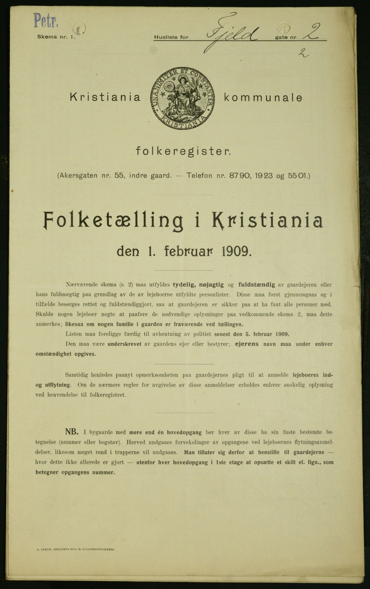 OBA, Kommunal folketelling 1.2.1909 for Kristiania kjøpstad, 1909, s. 21948