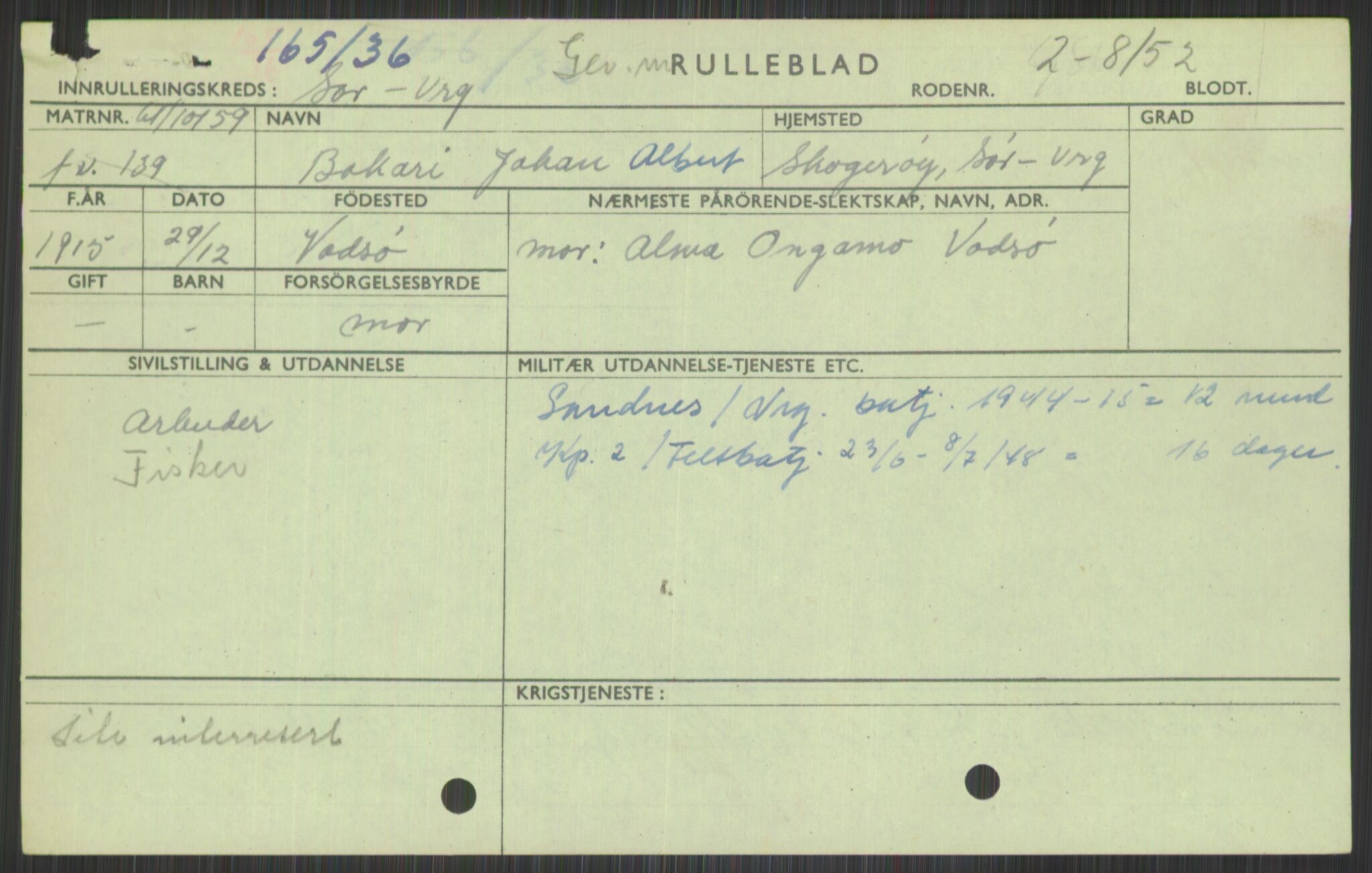 Forsvaret, Varanger bataljon, AV/RA-RAFA-2258/1/D/L0441: Rulleblad for fødte 1913-1917, 1913-1917, s. 619