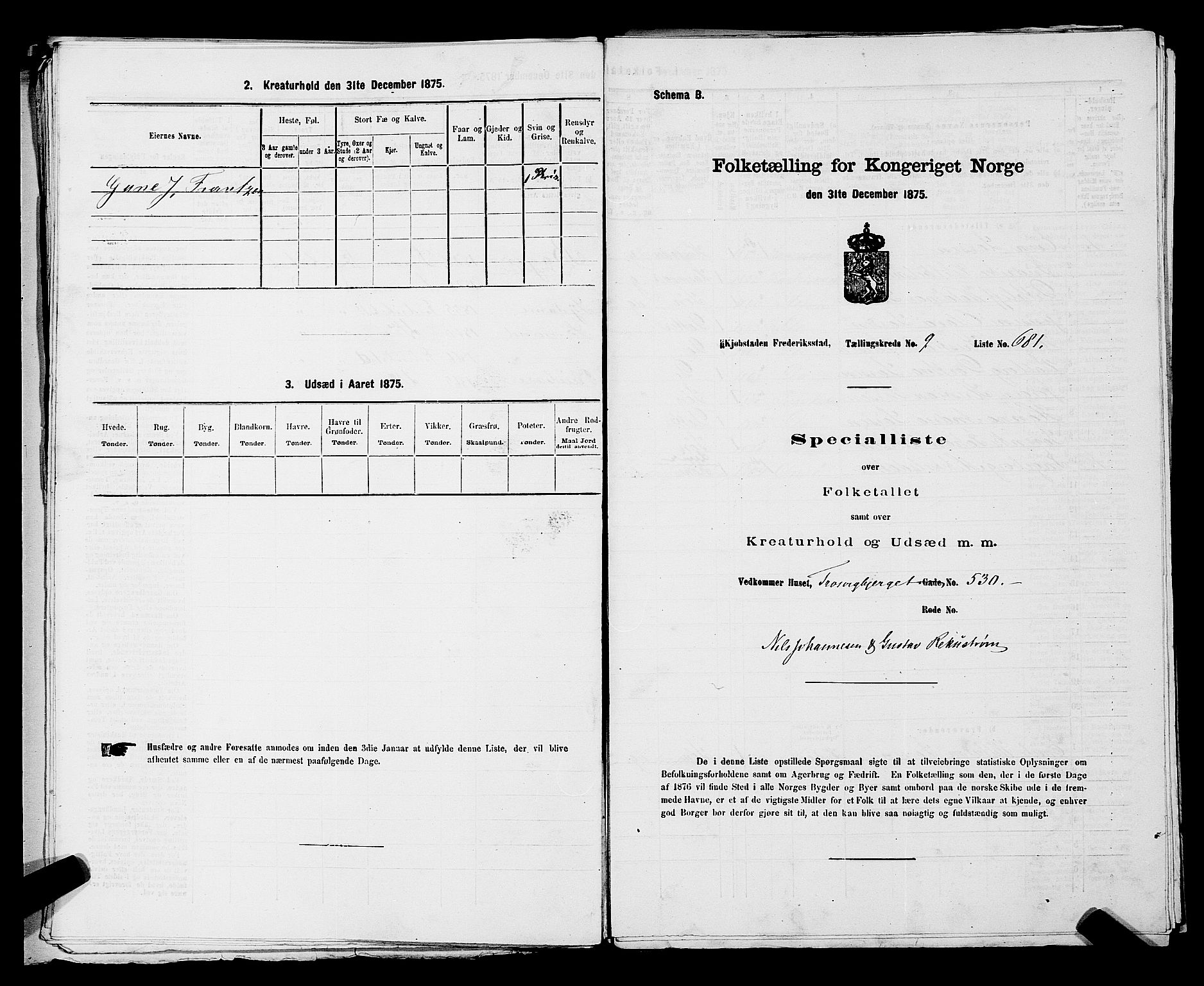 RA, Folketelling 1875 for 0103B Fredrikstad prestegjeld, Fredrikstad kjøpstad, 1875, s. 1546