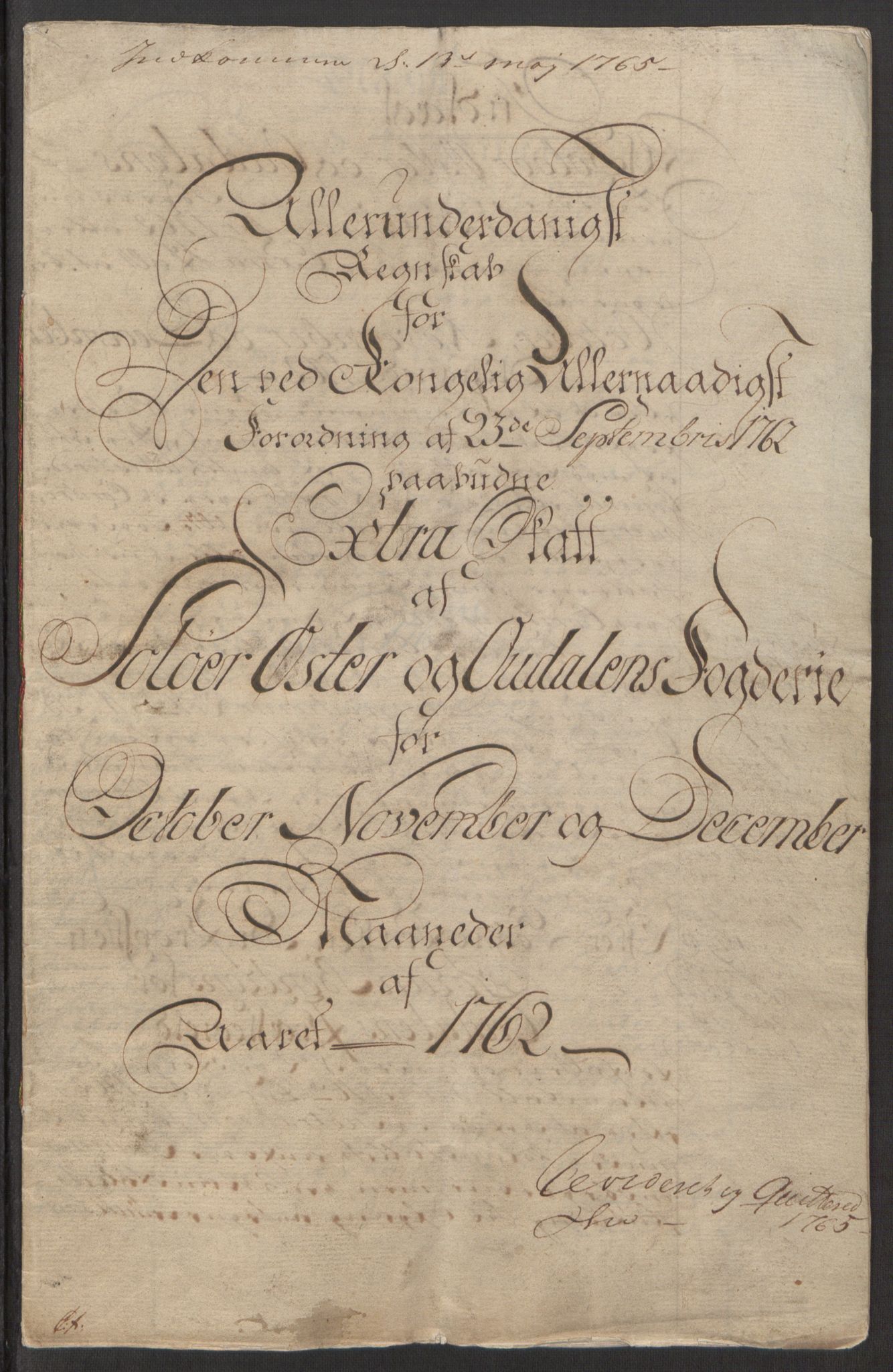 Rentekammeret inntil 1814, Reviderte regnskaper, Fogderegnskap, AV/RA-EA-4092/R15/L1014: Ekstraskatten Østerdal, 1762-1764, s. 5