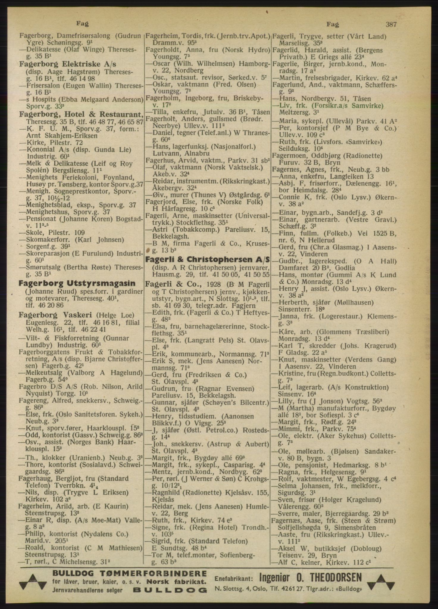 Kristiania/Oslo adressebok, PUBL/-, 1950, s. 387