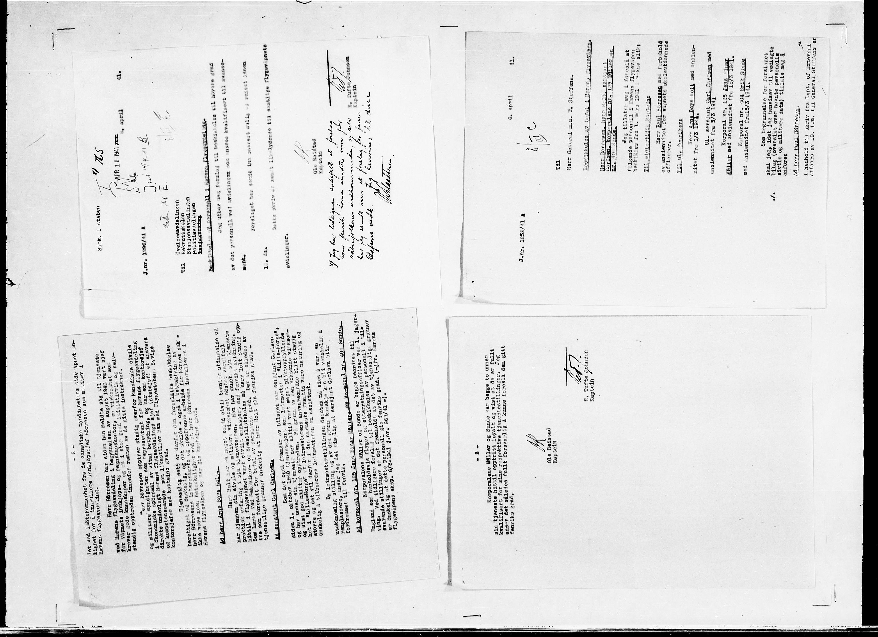 Forsvaret, Flyvåpnenes treningsleir 1940-1945, AV/RA-RAFA-3974/V/L0038: Ekspedisjonskontoret. 8. Personellkontoret, 1940-1945