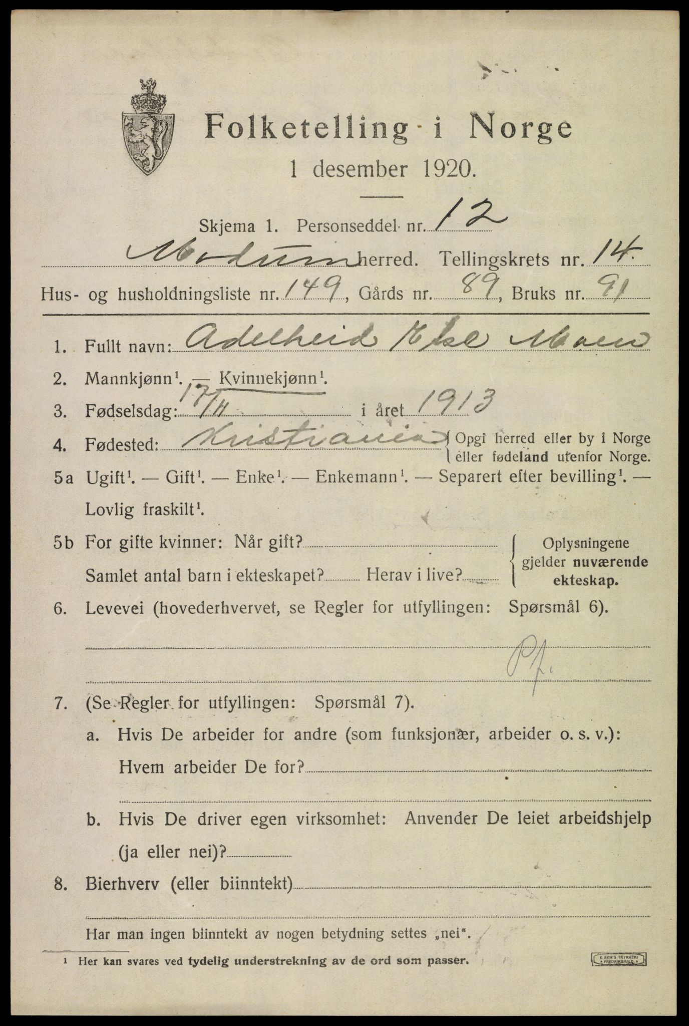 SAKO, Folketelling 1920 for 0623 Modum herred, 1920, s. 17941