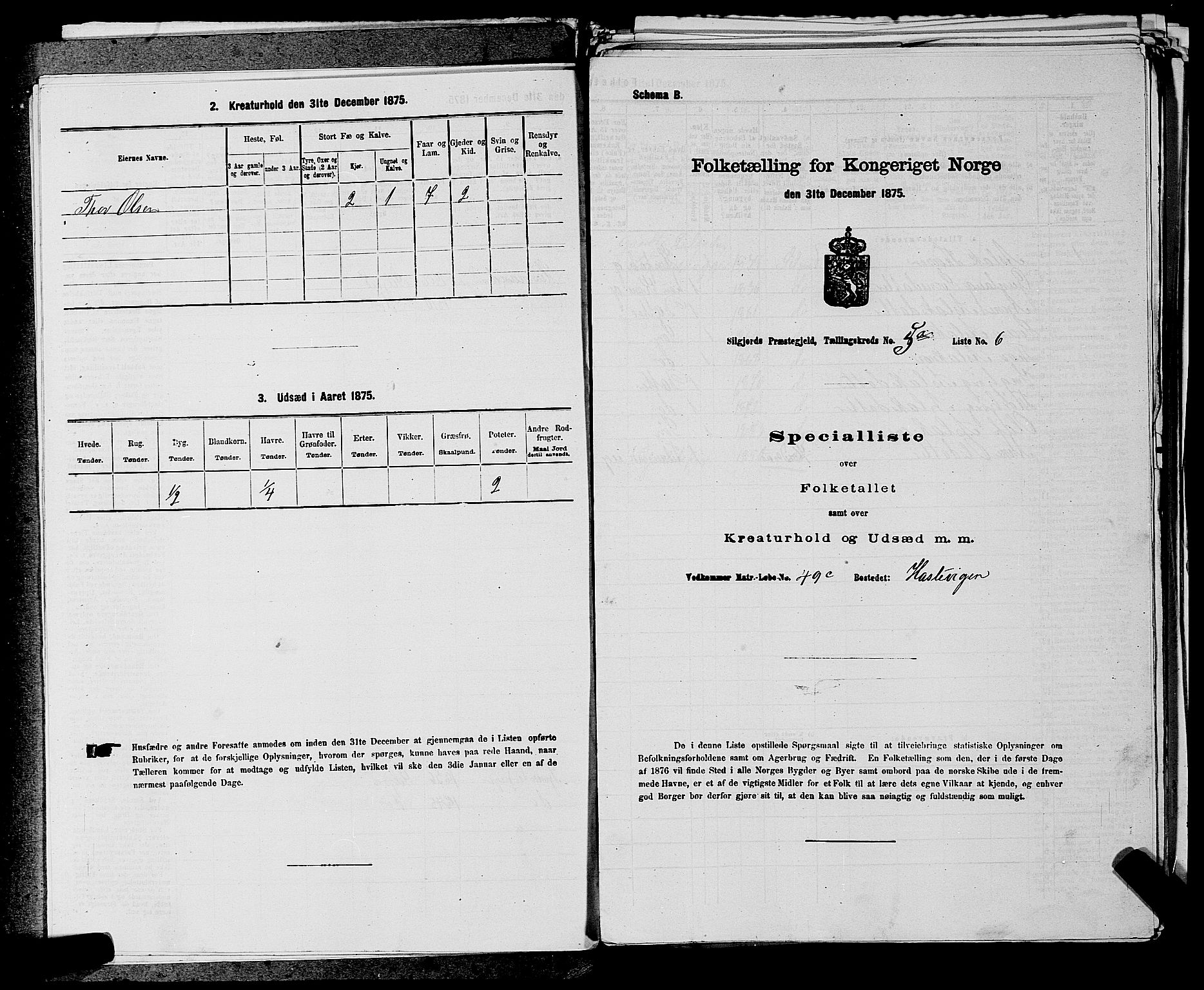 SAKO, Folketelling 1875 for 0828P Seljord prestegjeld, 1875, s. 560