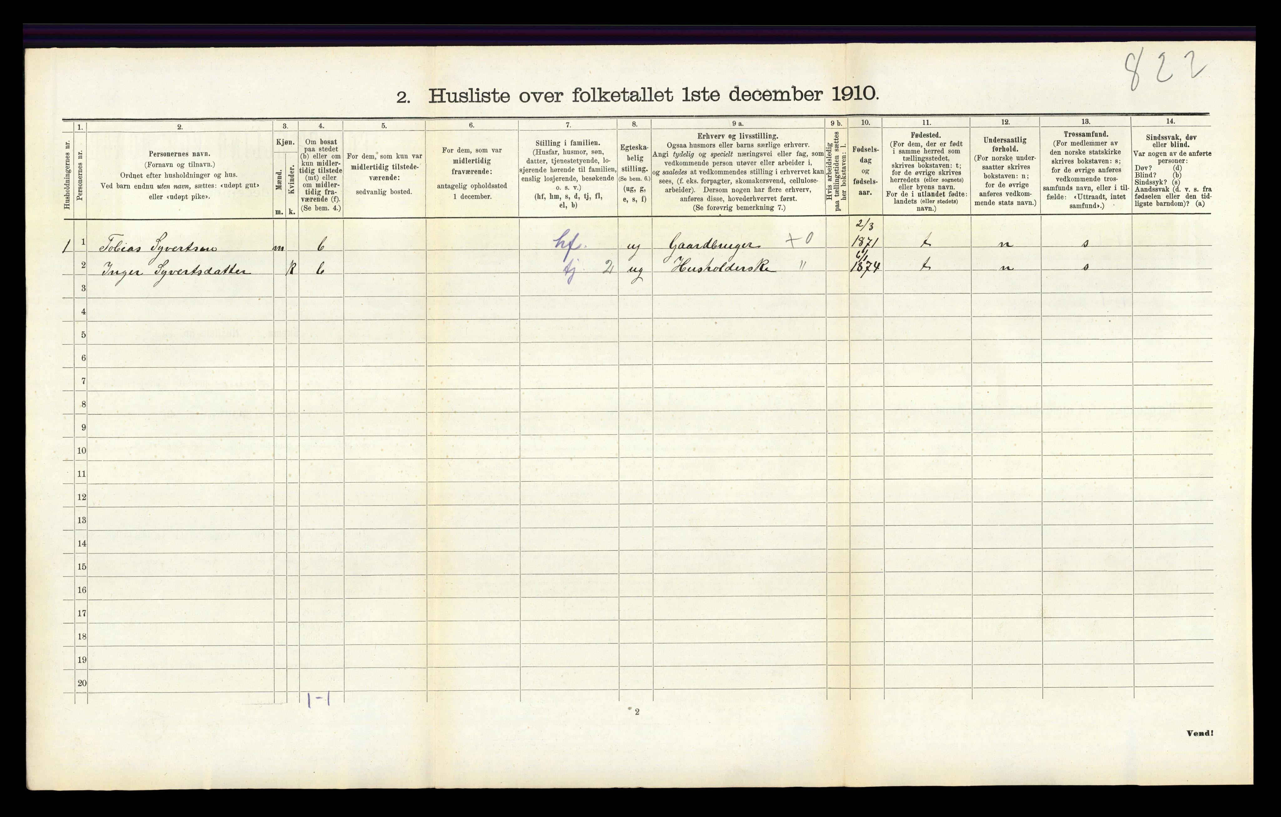 RA, Folketelling 1910 for 1020 Holum herred, 1910, s. 439