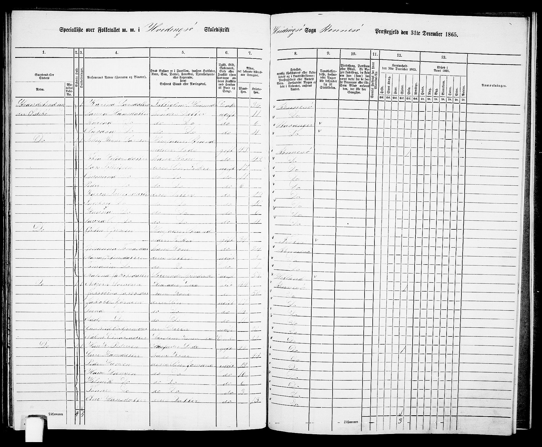 RA, Folketelling 1865 for 1142P Rennesøy prestegjeld, 1865, s. 92