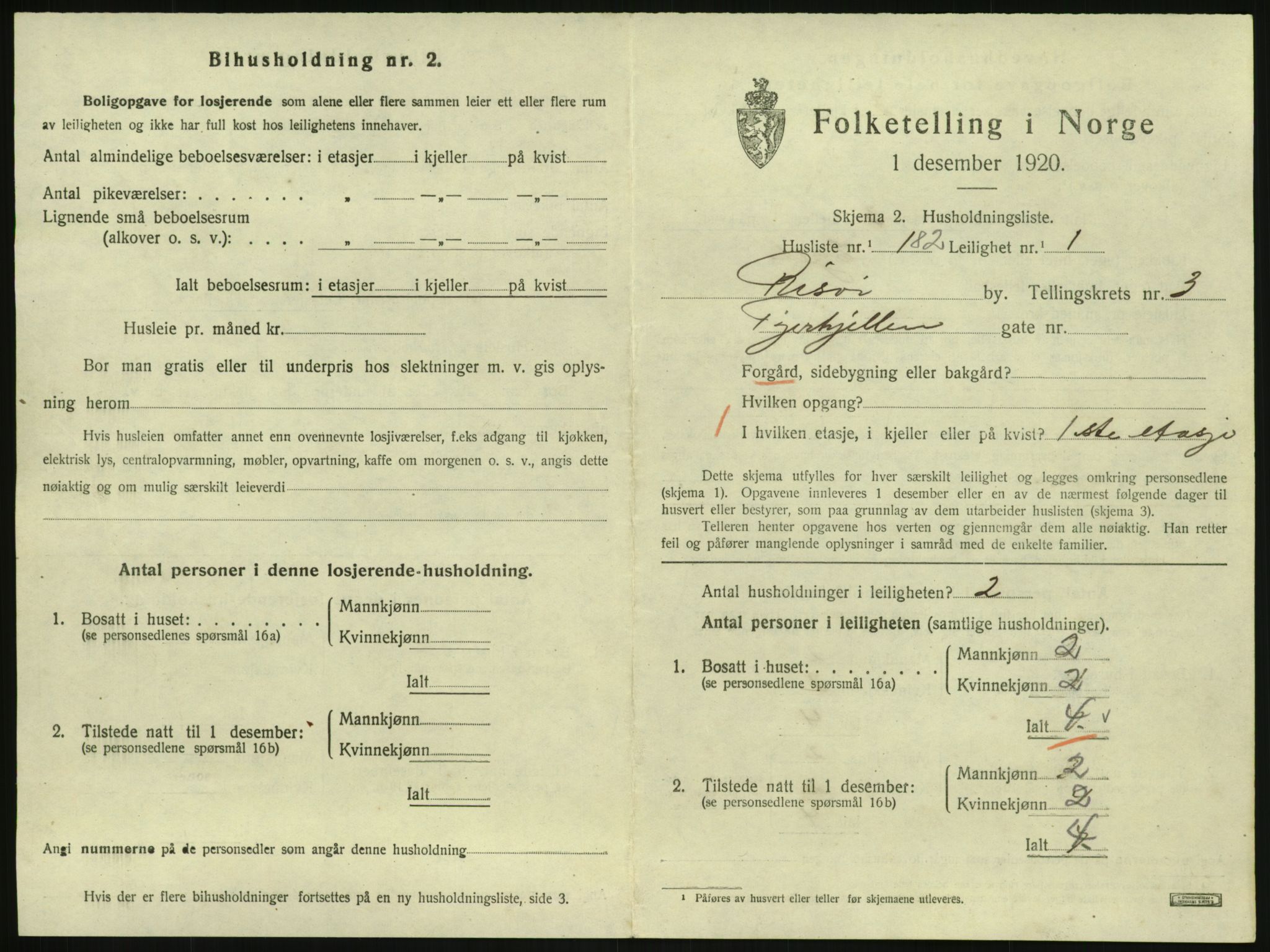 SAK, Folketelling 1920 for 0901 Risør kjøpstad, 1920, s. 3025