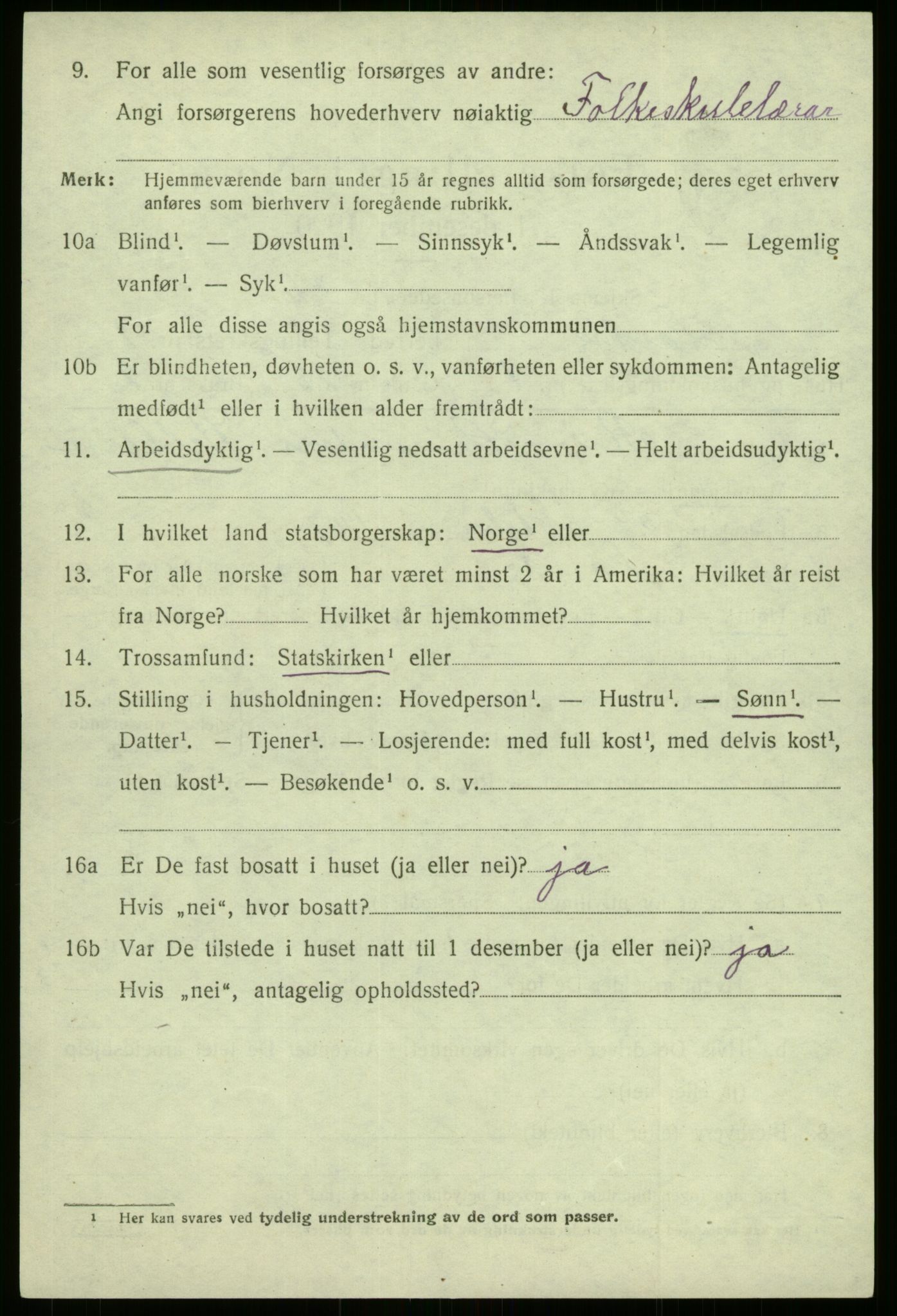 SAB, Folketelling 1920 for 1415 Lavik herred, 1920, s. 1917
