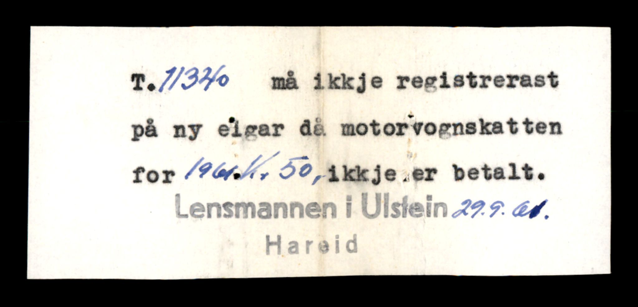 Møre og Romsdal vegkontor - Ålesund trafikkstasjon, SAT/A-4099/F/Fe/L0028: Registreringskort for kjøretøy T 11290 - T 11429, 1927-1998, s. 1065