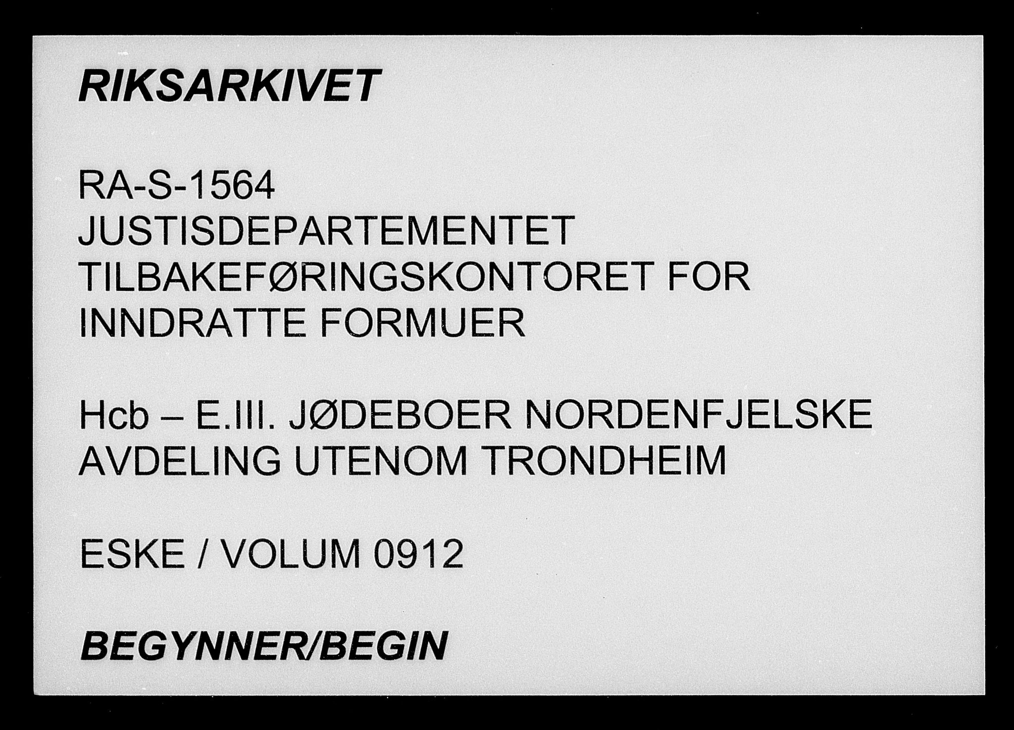 Justisdepartementet, Tilbakeføringskontoret for inndratte formuer, AV/RA-S-1564/H/Hc/Hcb/L0912: --, 1945-1947, s. 1