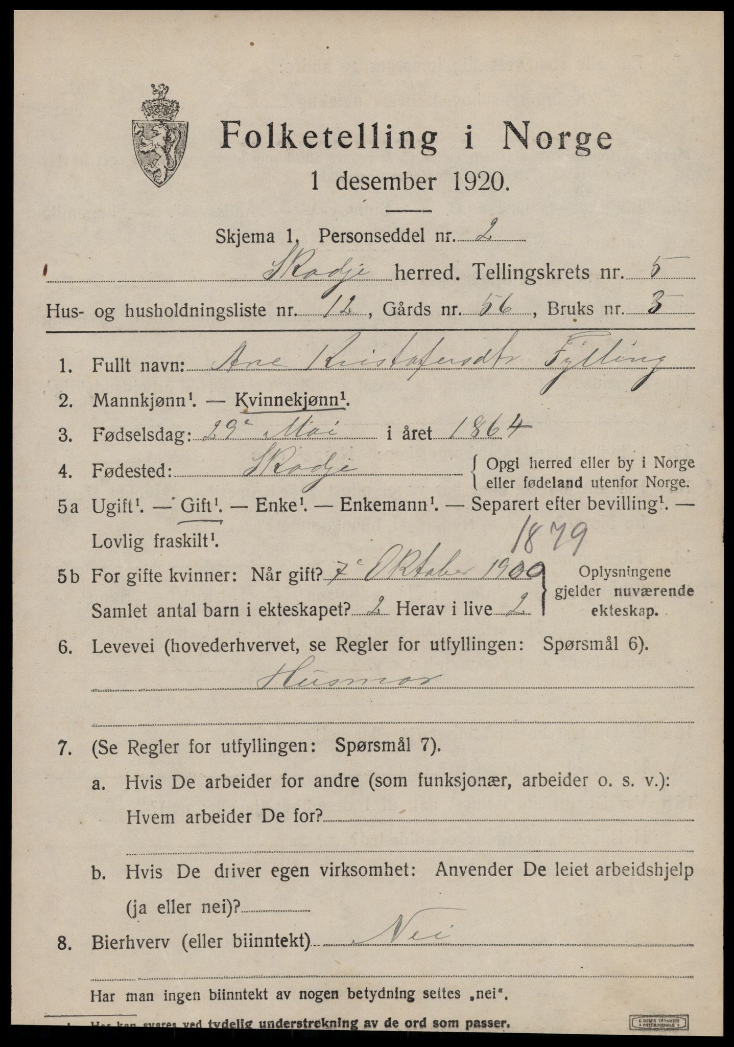 SAT, Folketelling 1920 for 1529 Skodje herred, 1920, s. 2397