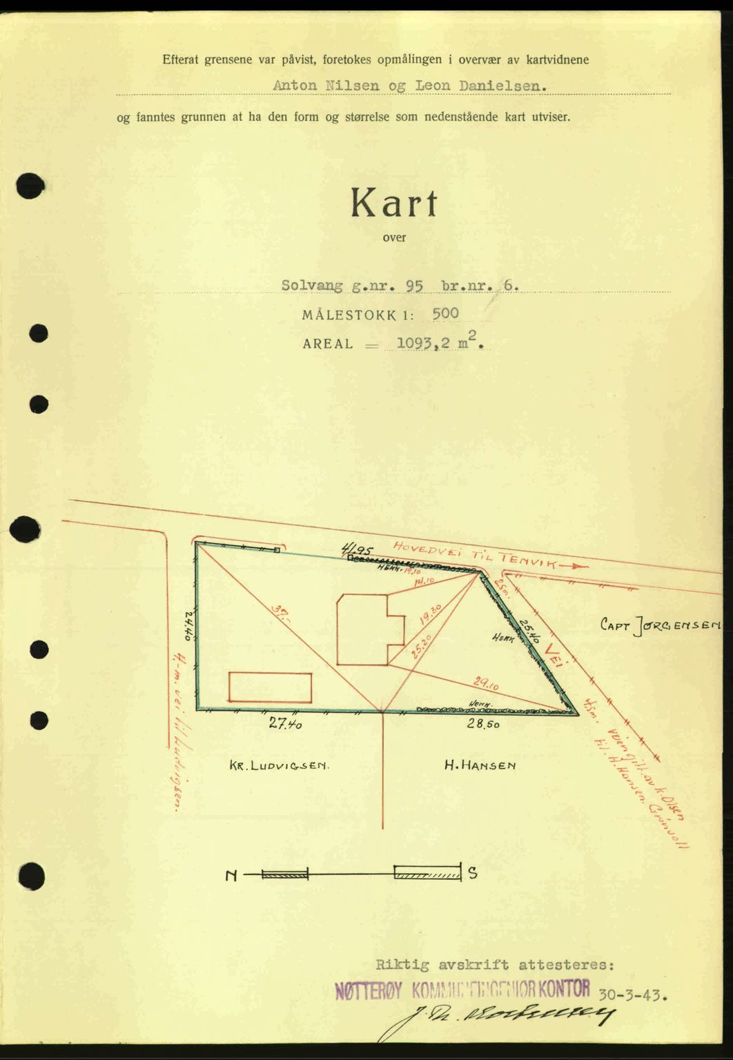 Tønsberg sorenskriveri, AV/SAKO-A-130/G/Ga/Gaa/L0013: Pantebok nr. A13, 1943-1943, Dagboknr: 803/1943