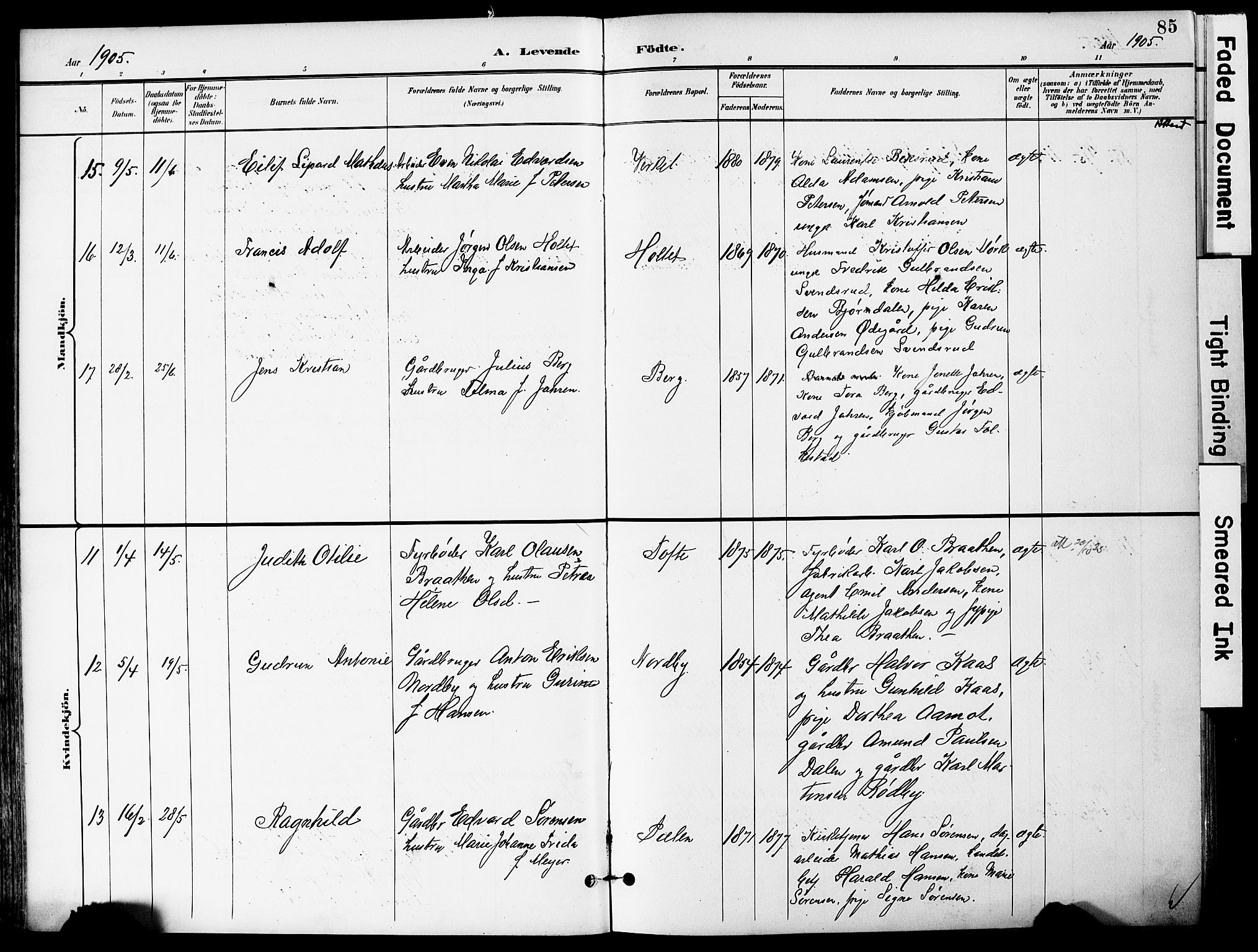 Hurum kirkebøker, AV/SAKO-A-229/F/Fa/L0015: Ministerialbok nr. 15, 1896-1908, s. 85