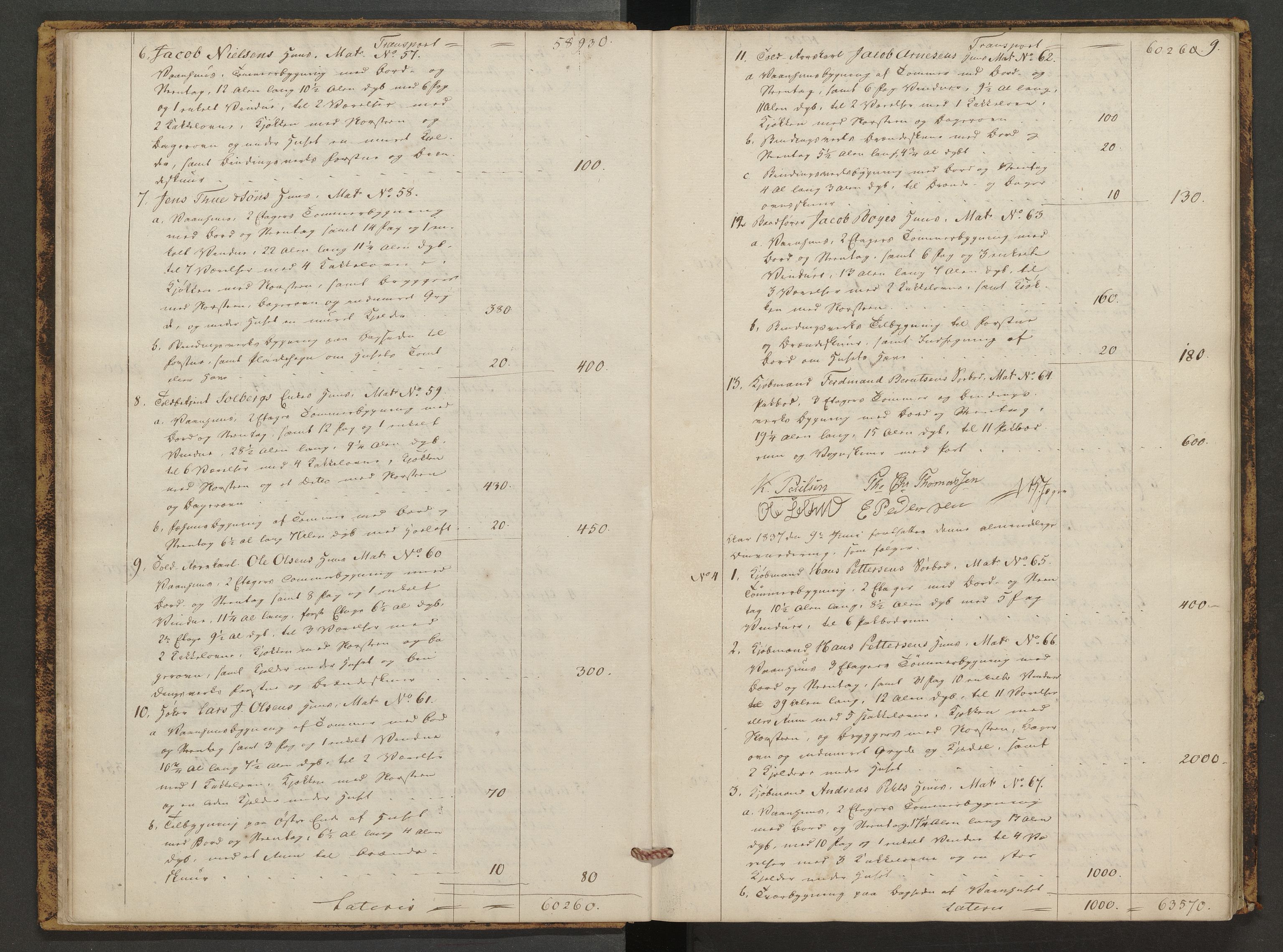 Norges Brannkasse Arendal, AV/SAK-2241-0002/F/Fa/L0017: Branntakstprotokoll nr. 14, 1837-1845