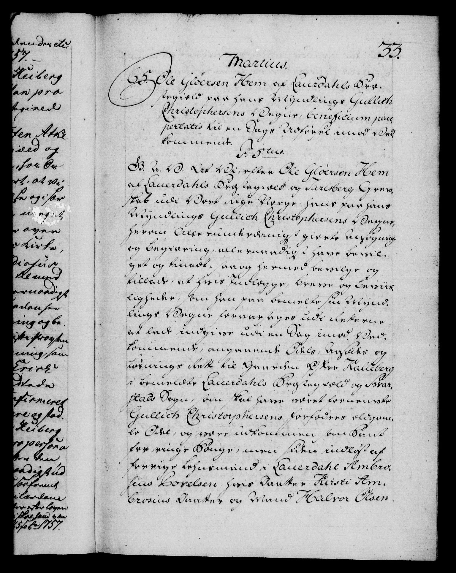 Danske Kanselli 1572-1799, RA/EA-3023/F/Fc/Fca/Fcaa/L0040: Norske registre, 1757-1759, s. 33a