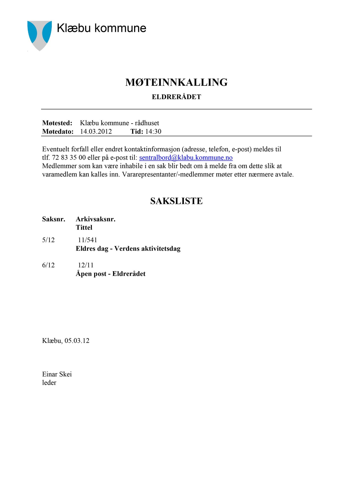 Klæbu Kommune, TRKO/KK/07-ER/L002: Eldrerådet - Møtedokumenter, 2012, s. 35