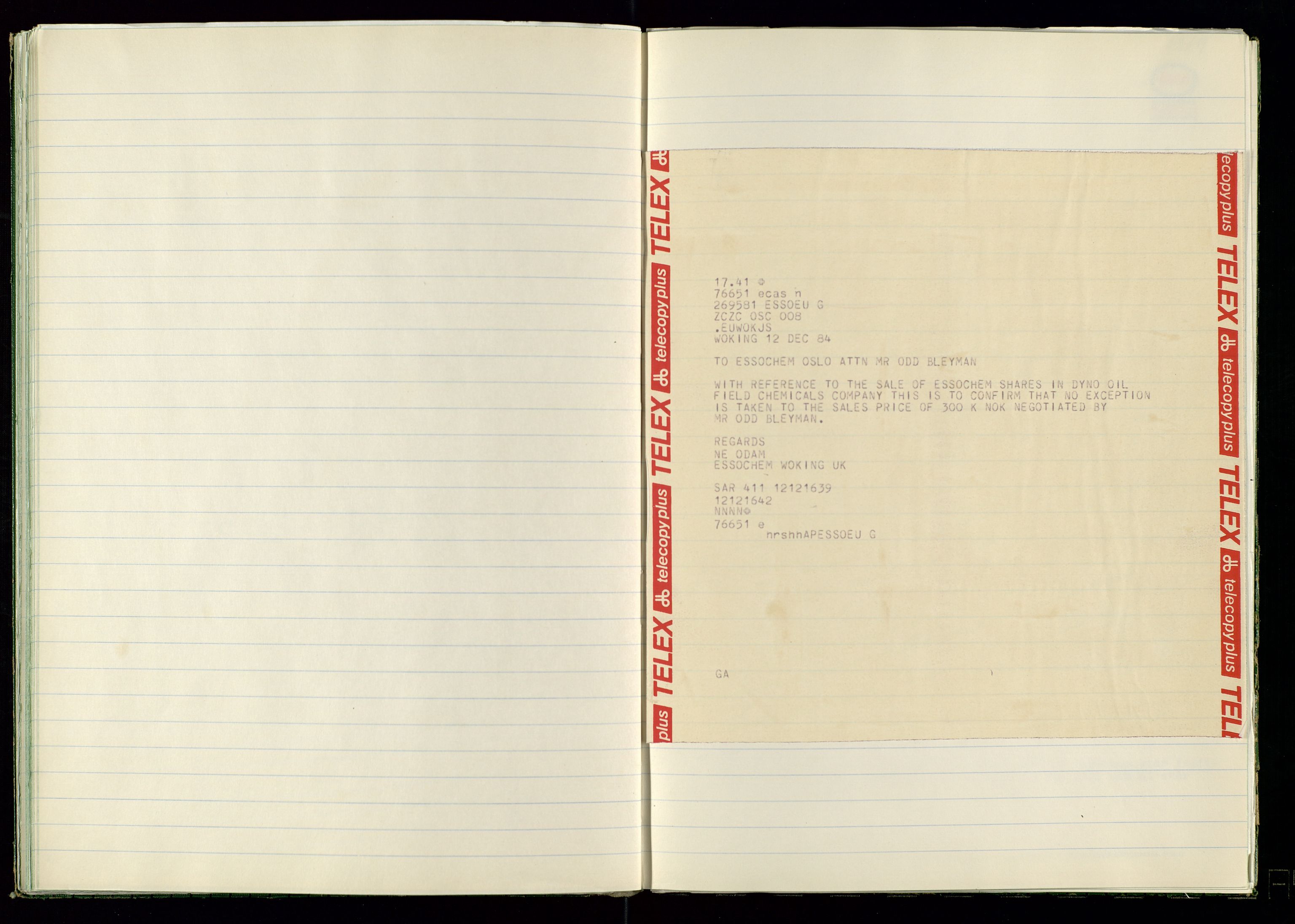 PA 1538 - Exxon Chemical Norge A/S, AV/SAST-A-101958/A/Aa/L0001/0001: Generalforsamlinger og styreprotokoller / Styreprotokoll, 1966-1996