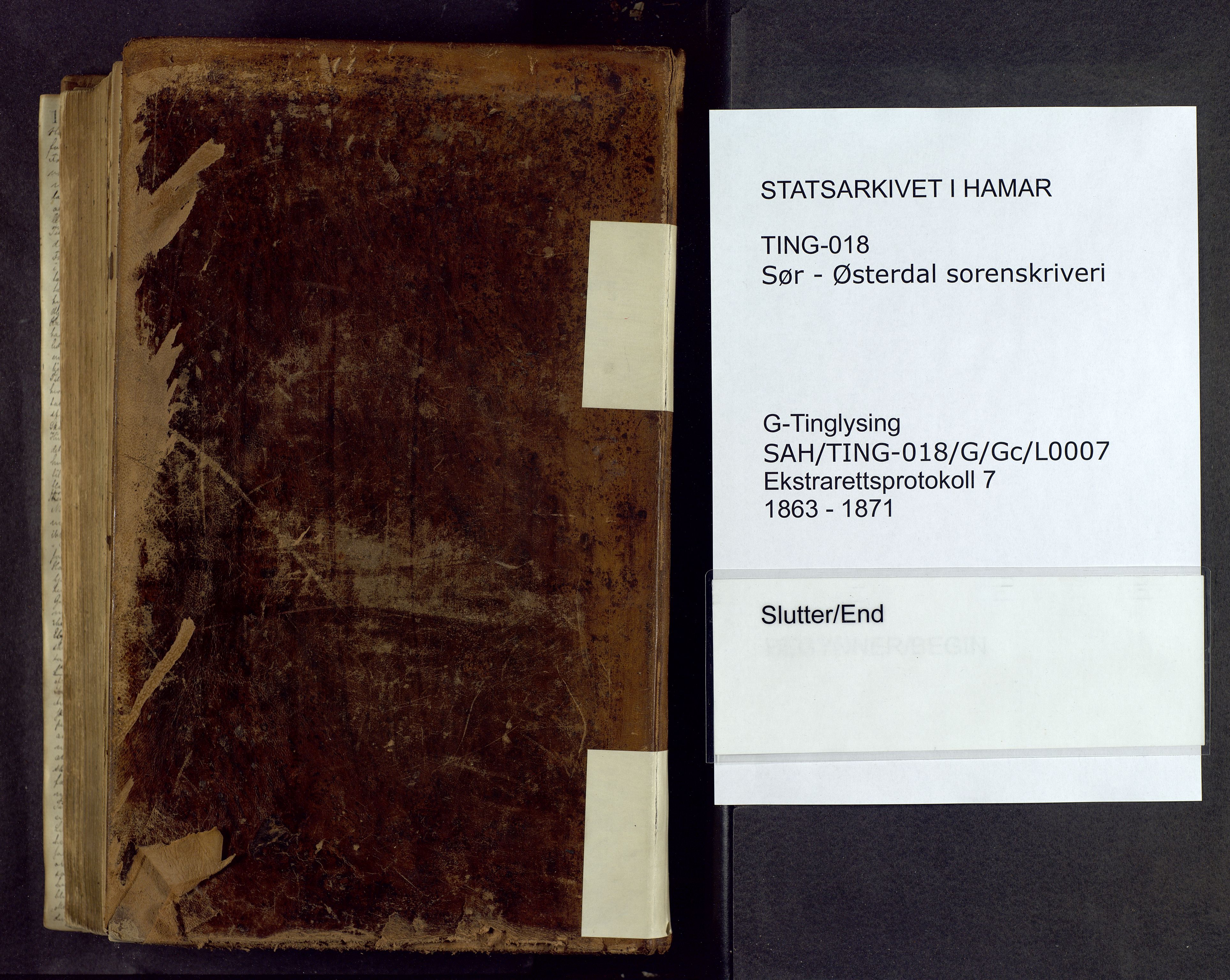 Sør-Østerdal sorenskriveri, SAH/TING-018/G/Gc/L0007: Ekstrarettsprotokoll, 1863-1871