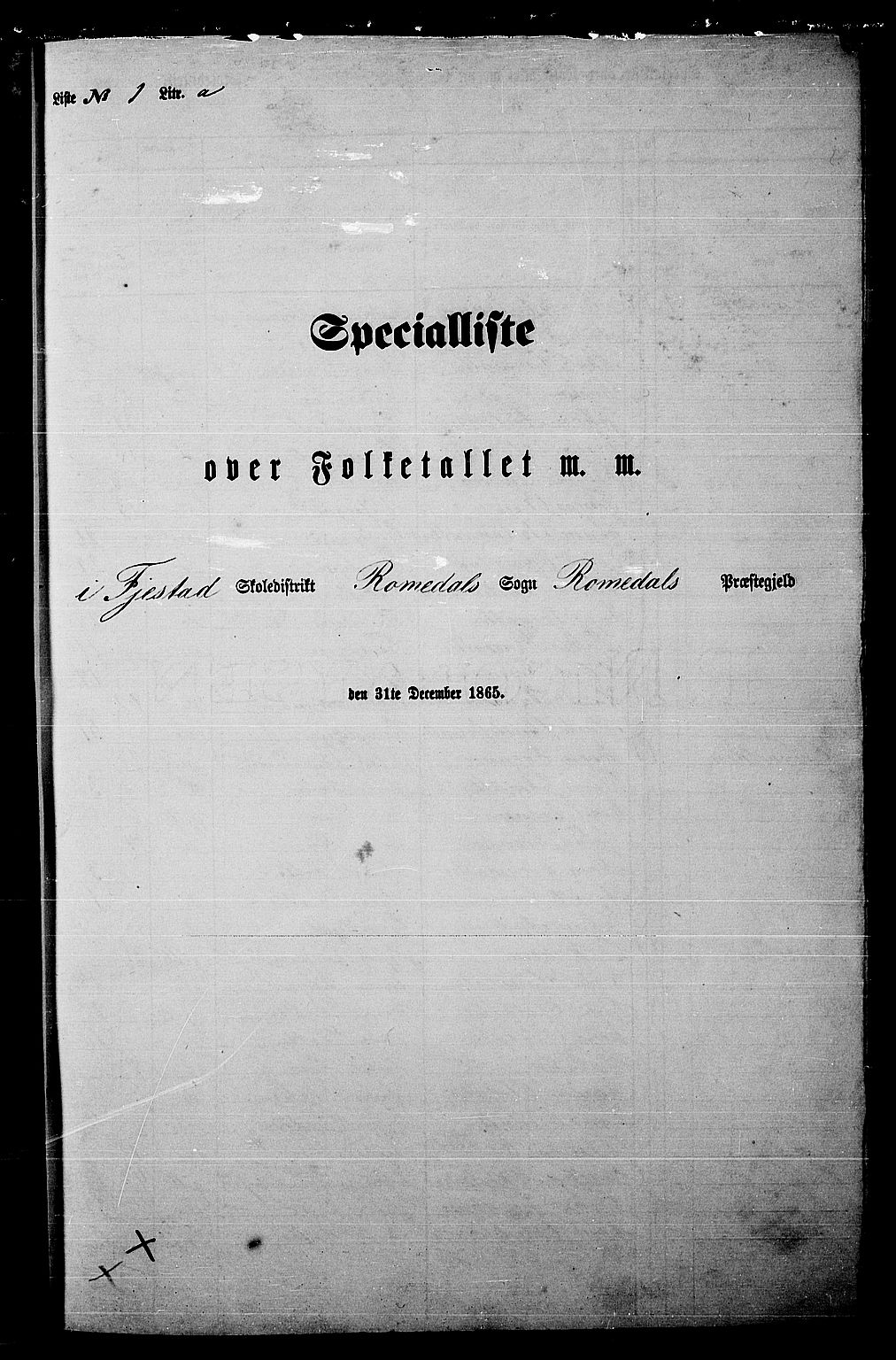RA, Folketelling 1865 for 0416P Romedal prestegjeld, 1865, s. 14
