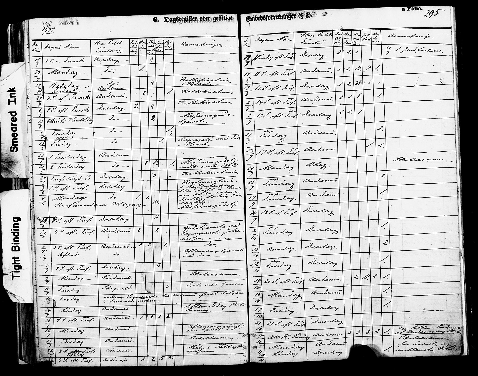 Ministerialprotokoller, klokkerbøker og fødselsregistre - Nordland, SAT/A-1459/897/L1397: Ministerialbok nr. 897A05 /1, 1867-1880, s. 295