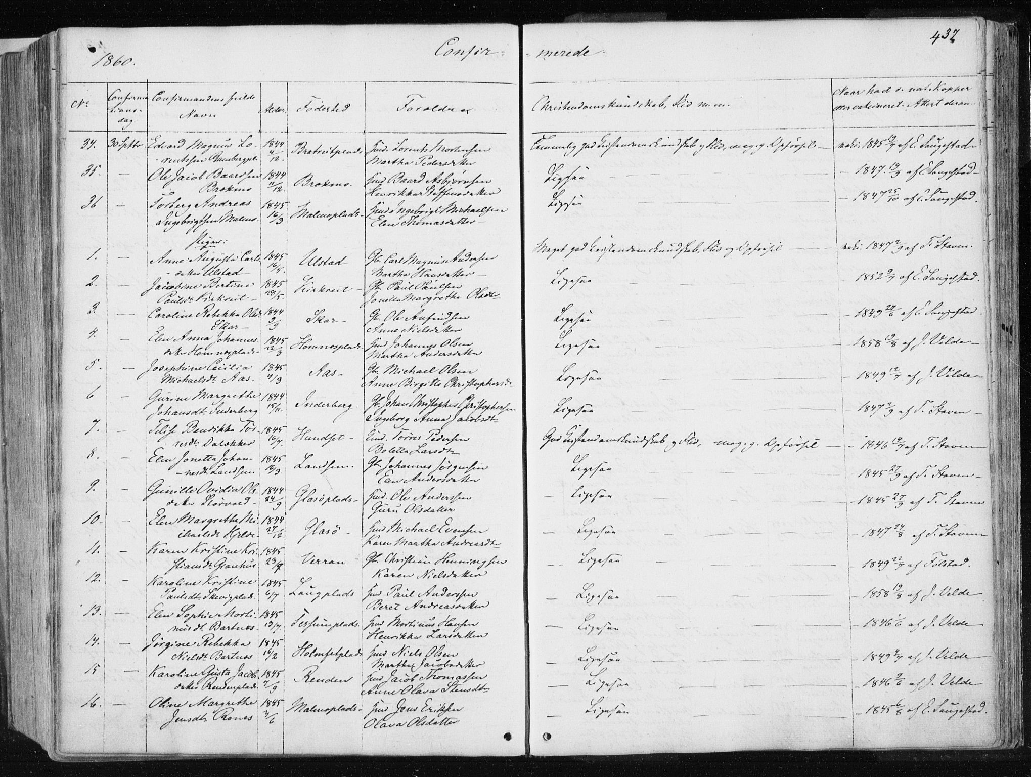Ministerialprotokoller, klokkerbøker og fødselsregistre - Nord-Trøndelag, AV/SAT-A-1458/741/L0393: Ministerialbok nr. 741A07, 1849-1863, s. 437