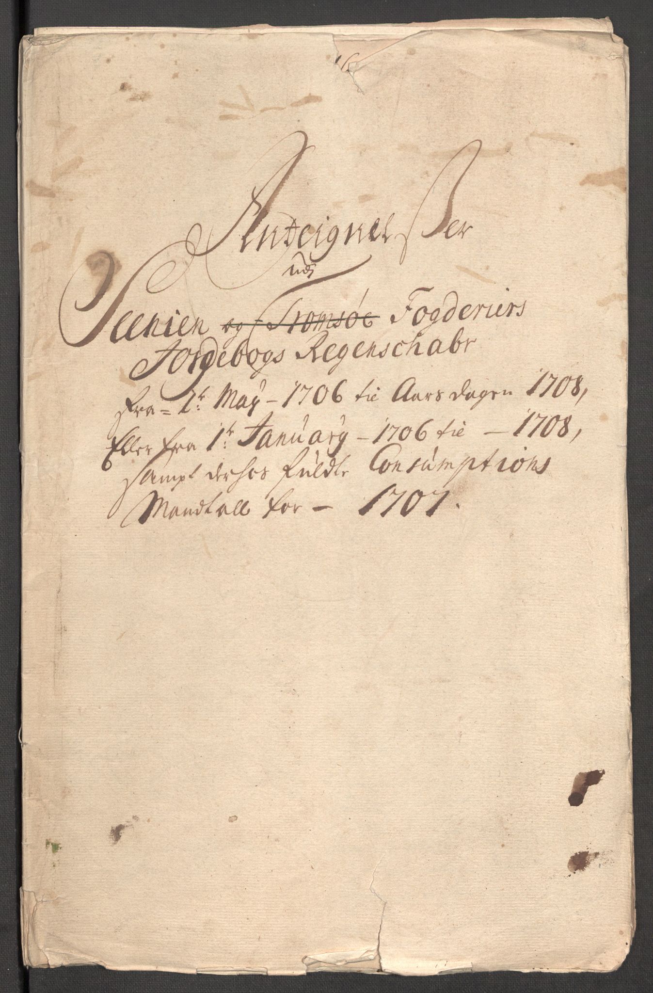 Rentekammeret inntil 1814, Reviderte regnskaper, Fogderegnskap, RA/EA-4092/R68/L4756: Fogderegnskap Senja og Troms, 1705-1707, s. 413