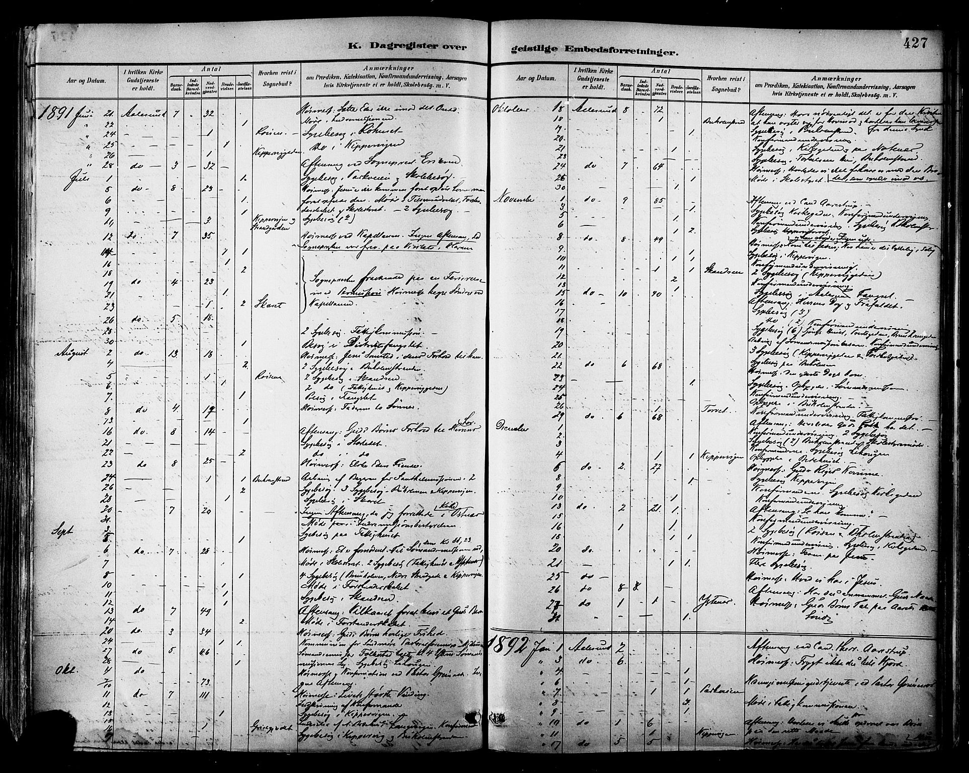 Ministerialprotokoller, klokkerbøker og fødselsregistre - Møre og Romsdal, SAT/A-1454/529/L0455: Ministerialbok nr. 529A05, 1885-1893, s. 427