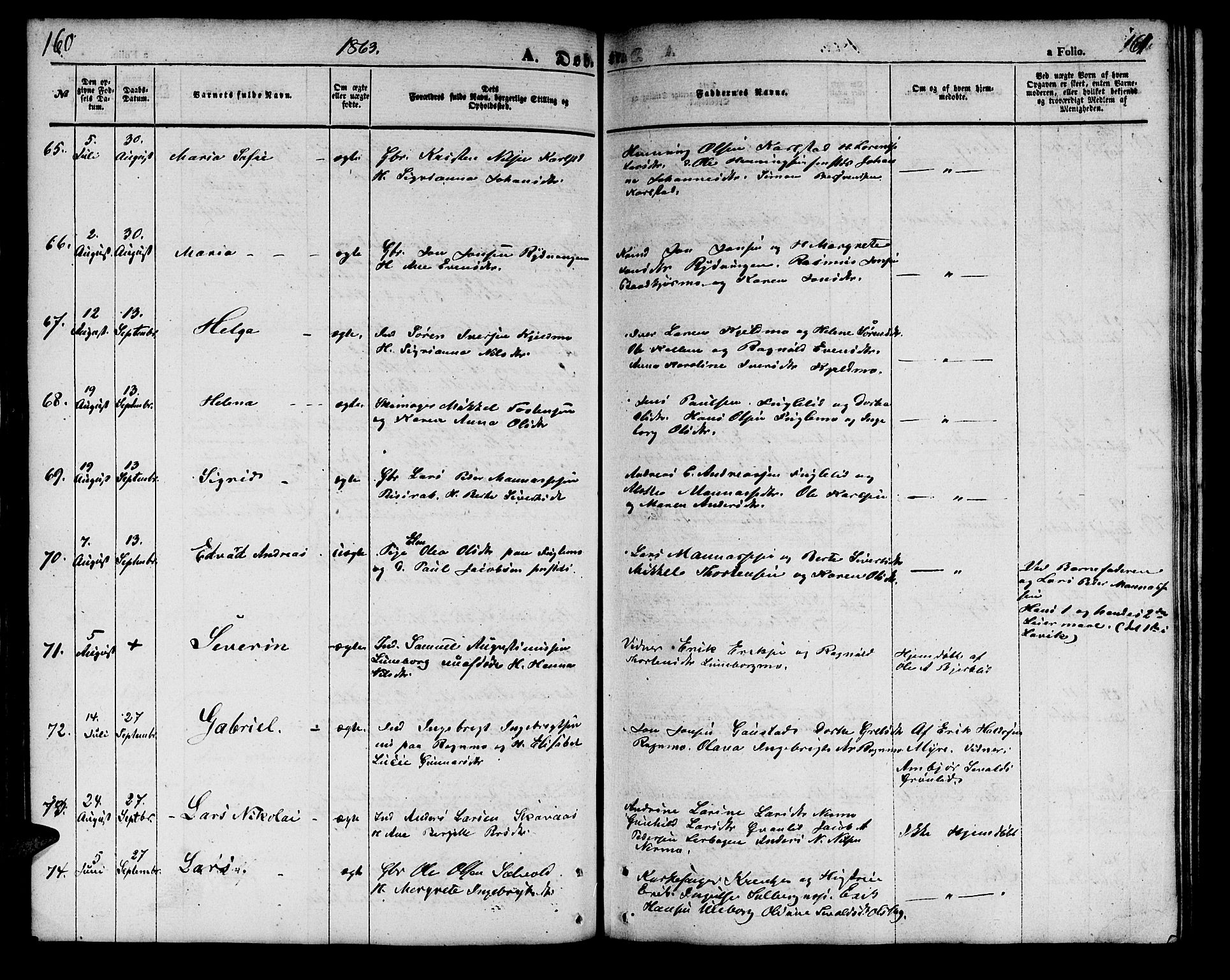 Målselv sokneprestembete, AV/SATØ-S-1311/G/Ga/Gab/L0001klokker: Klokkerbok nr. 1, 1856-1866, s. 160-161