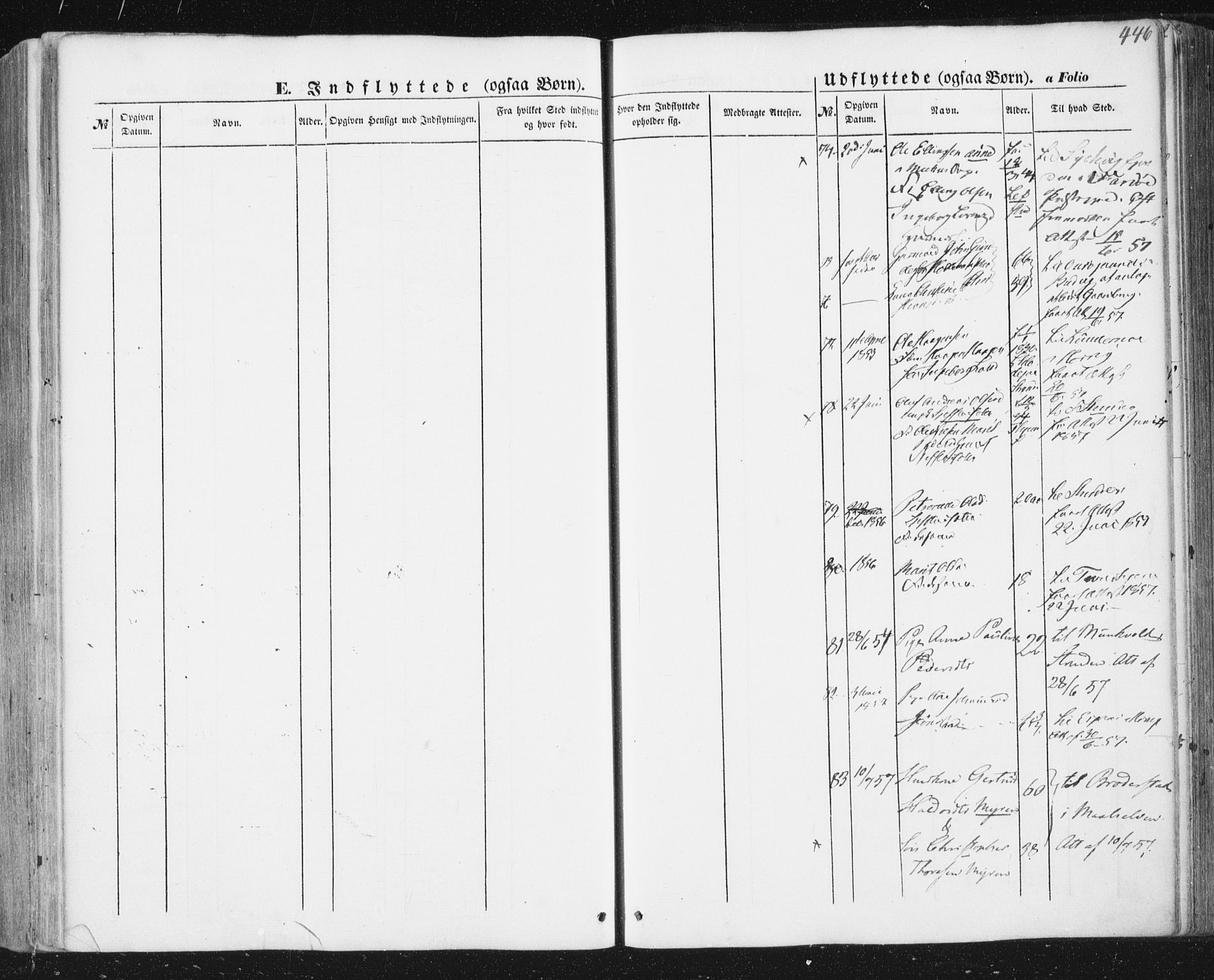 Ministerialprotokoller, klokkerbøker og fødselsregistre - Sør-Trøndelag, AV/SAT-A-1456/691/L1076: Ministerialbok nr. 691A08, 1852-1861, s. 446