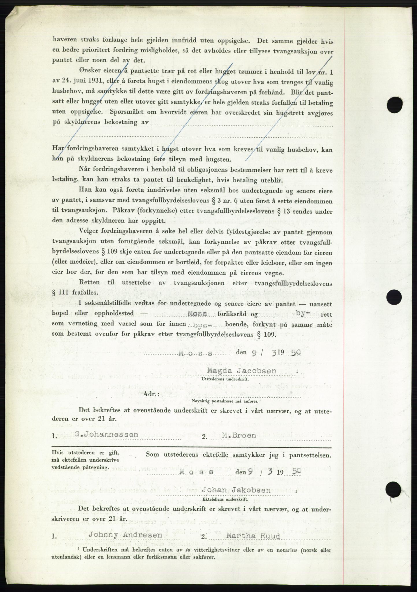Moss sorenskriveri, SAO/A-10168: Pantebok nr. B23, 1949-1950, Dagboknr: 790/1950