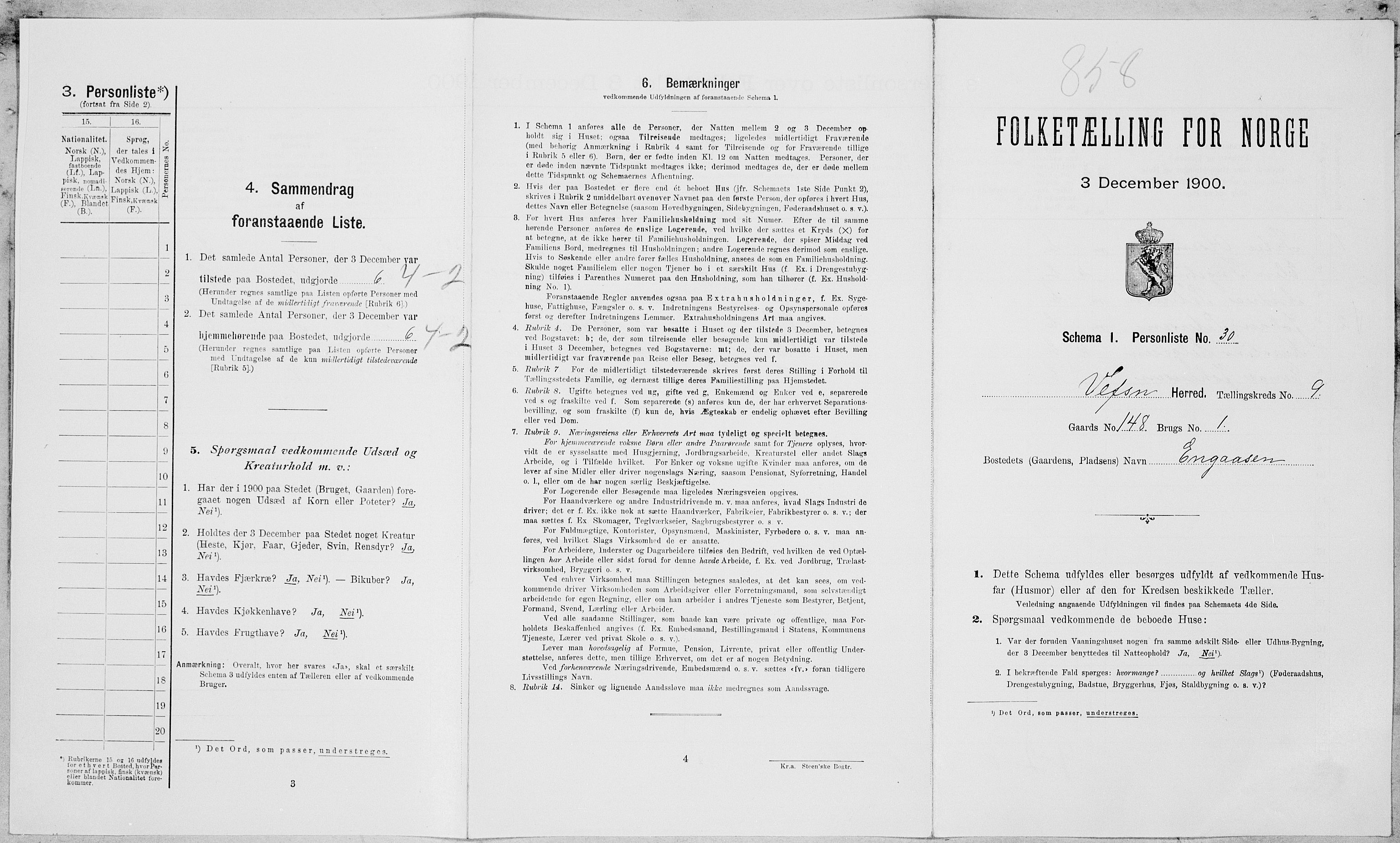 SAT, Folketelling 1900 for 1824 Vefsn herred, 1900, s. 815