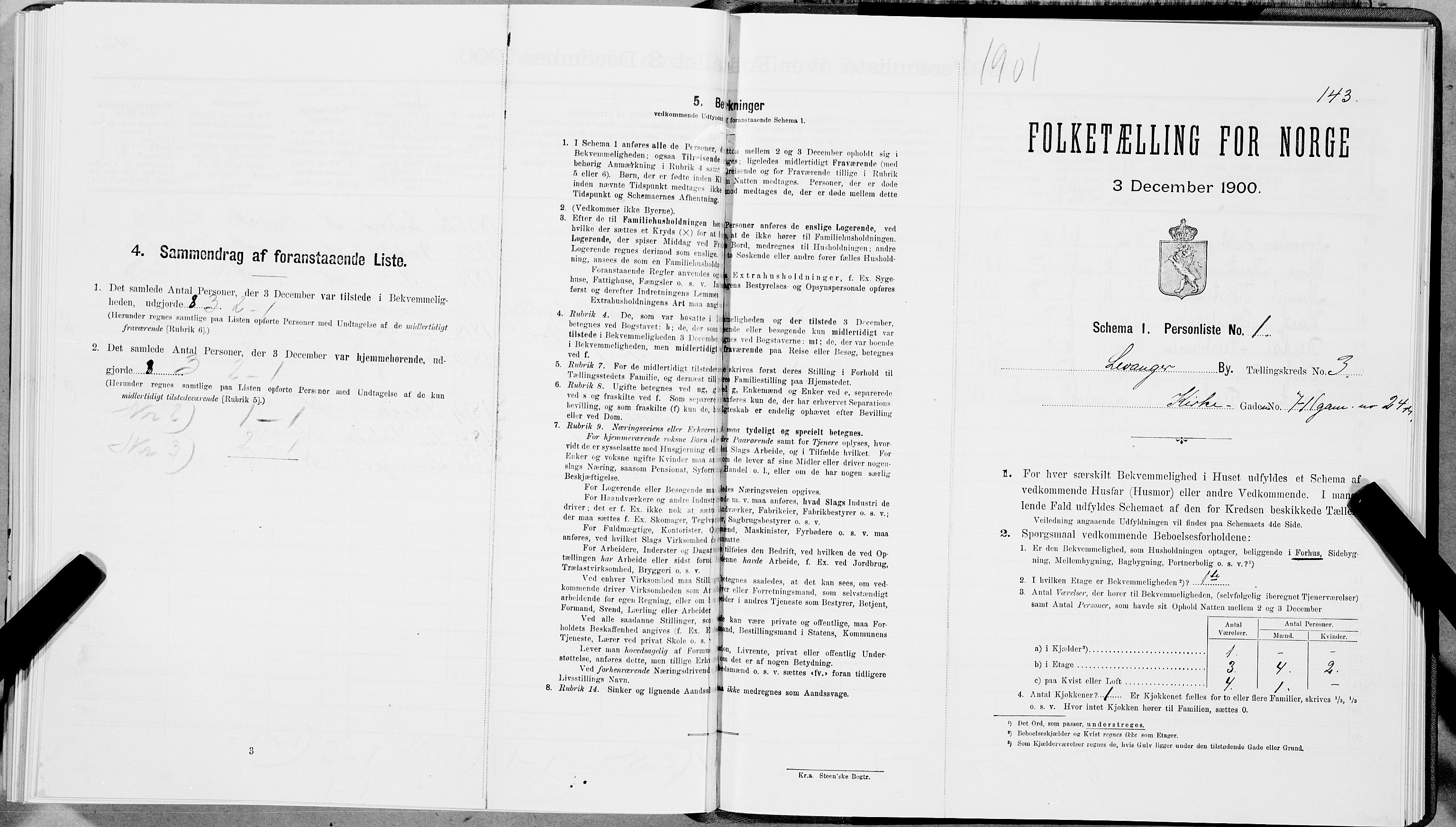 SAT, Folketelling 1900 for 1701 Levanger kjøpstad, 1900, s. 486