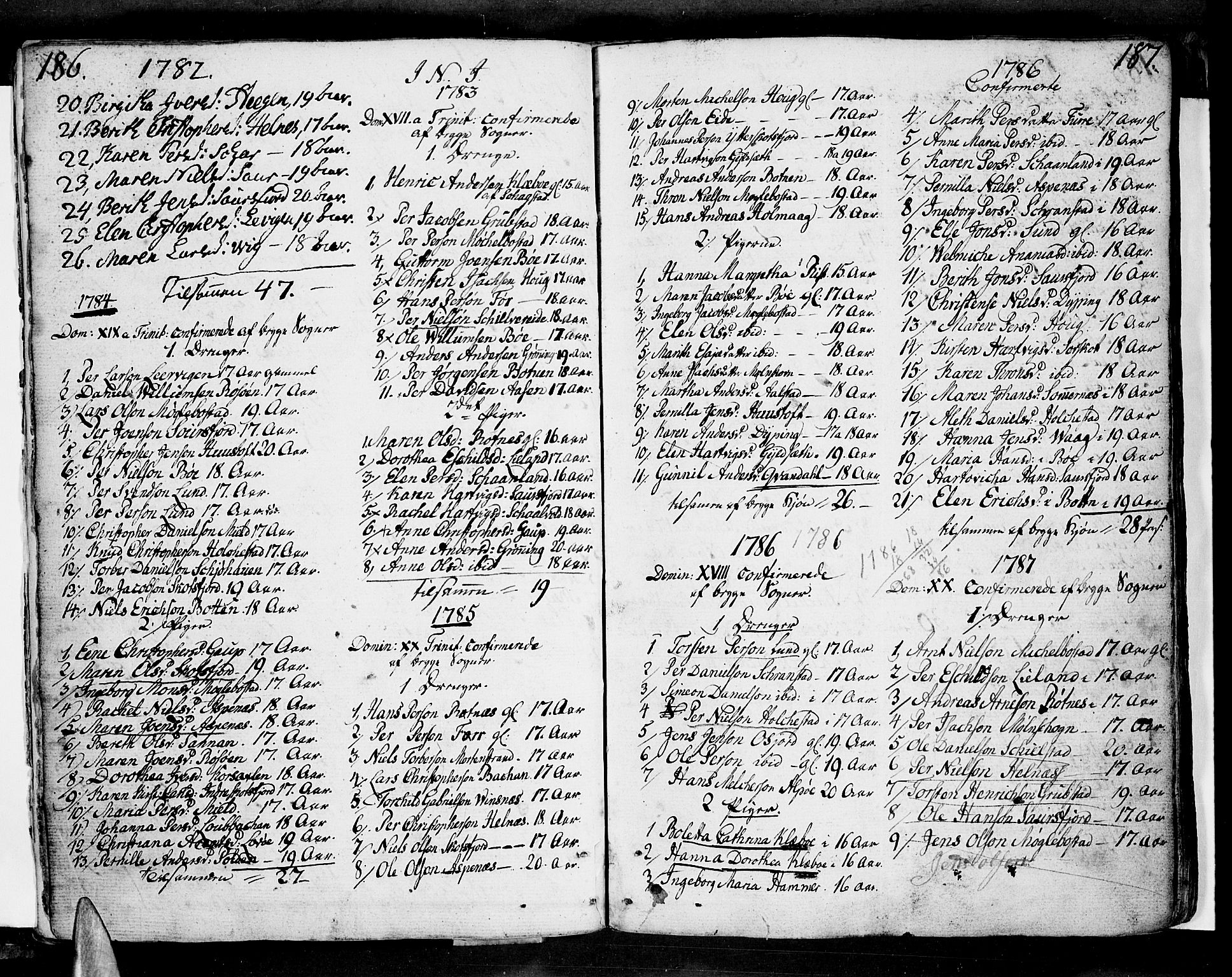 Ministerialprotokoller, klokkerbøker og fødselsregistre - Nordland, SAT/A-1459/855/L0796: Ministerialbok nr. 855A04, 1776-1813, s. 186-187