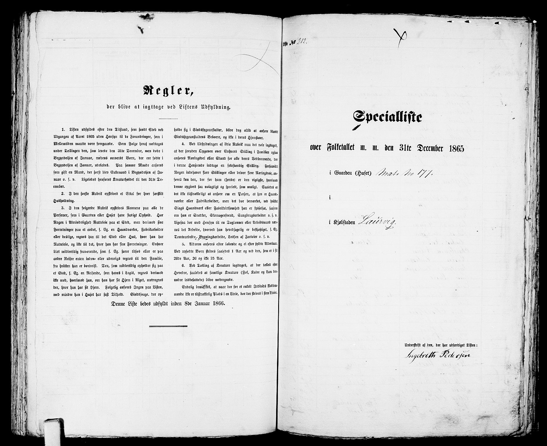 RA, Folketelling 1865 for 0707P Larvik prestegjeld, 1865, s. 439
