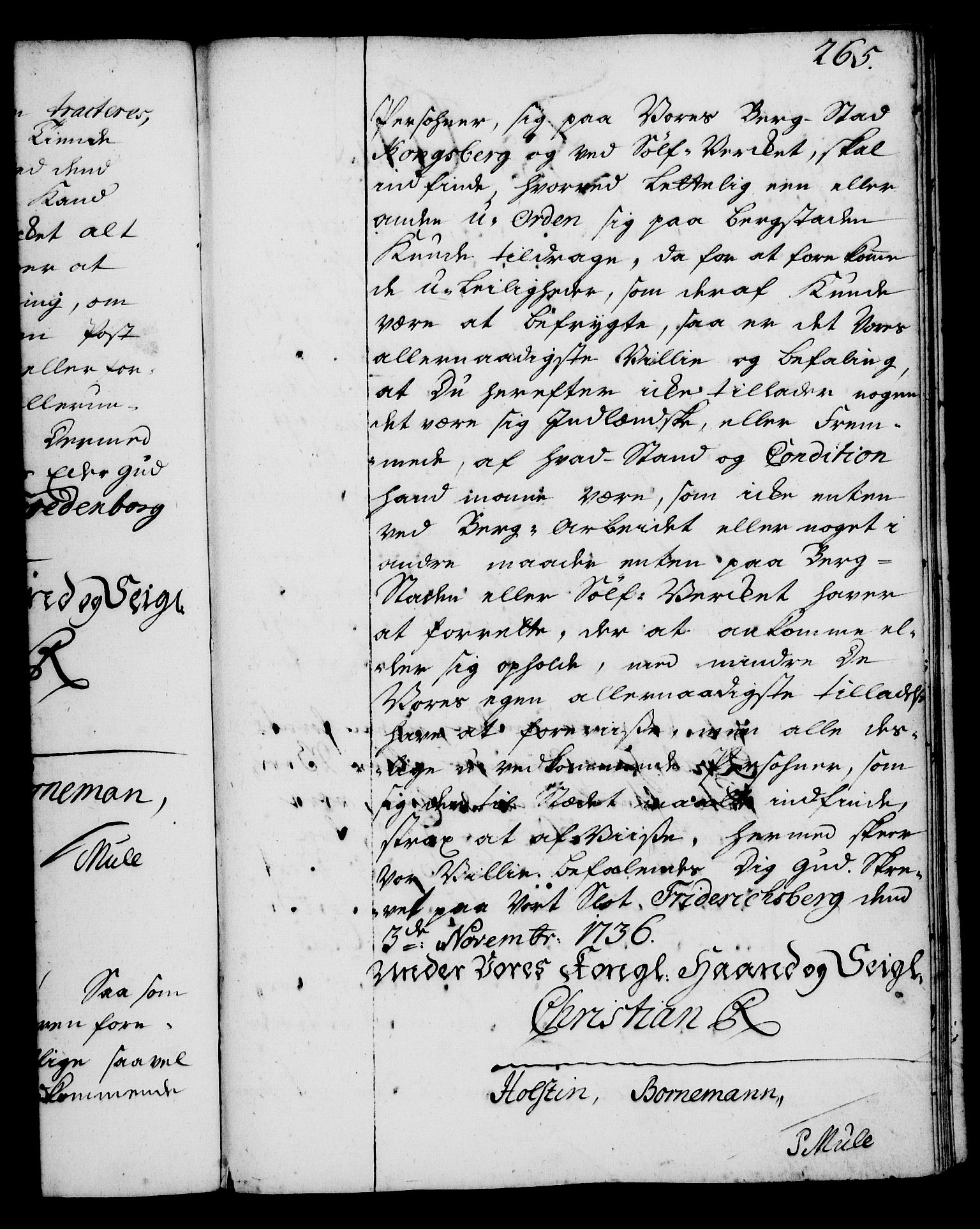 Rentekammeret, Kammerkanselliet, RA/EA-3111/G/Gg/Gga/L0004: Norsk ekspedisjonsprotokoll med register (merket RK 53.4), 1734-1741, s. 265