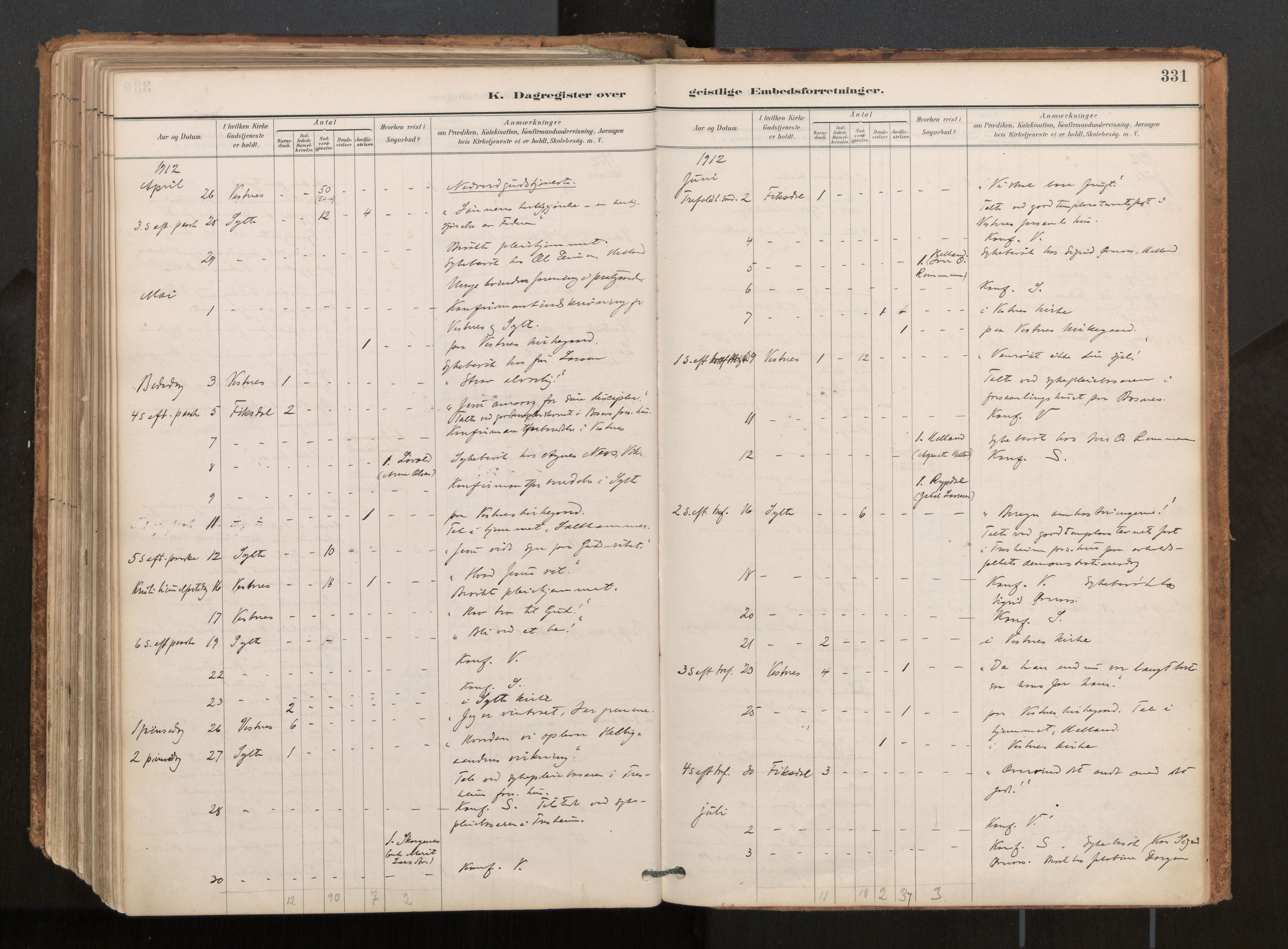 Ministerialprotokoller, klokkerbøker og fødselsregistre - Møre og Romsdal, AV/SAT-A-1454/539/L0531: Ministerialbok nr. 539A04, 1887-1913, s. 331