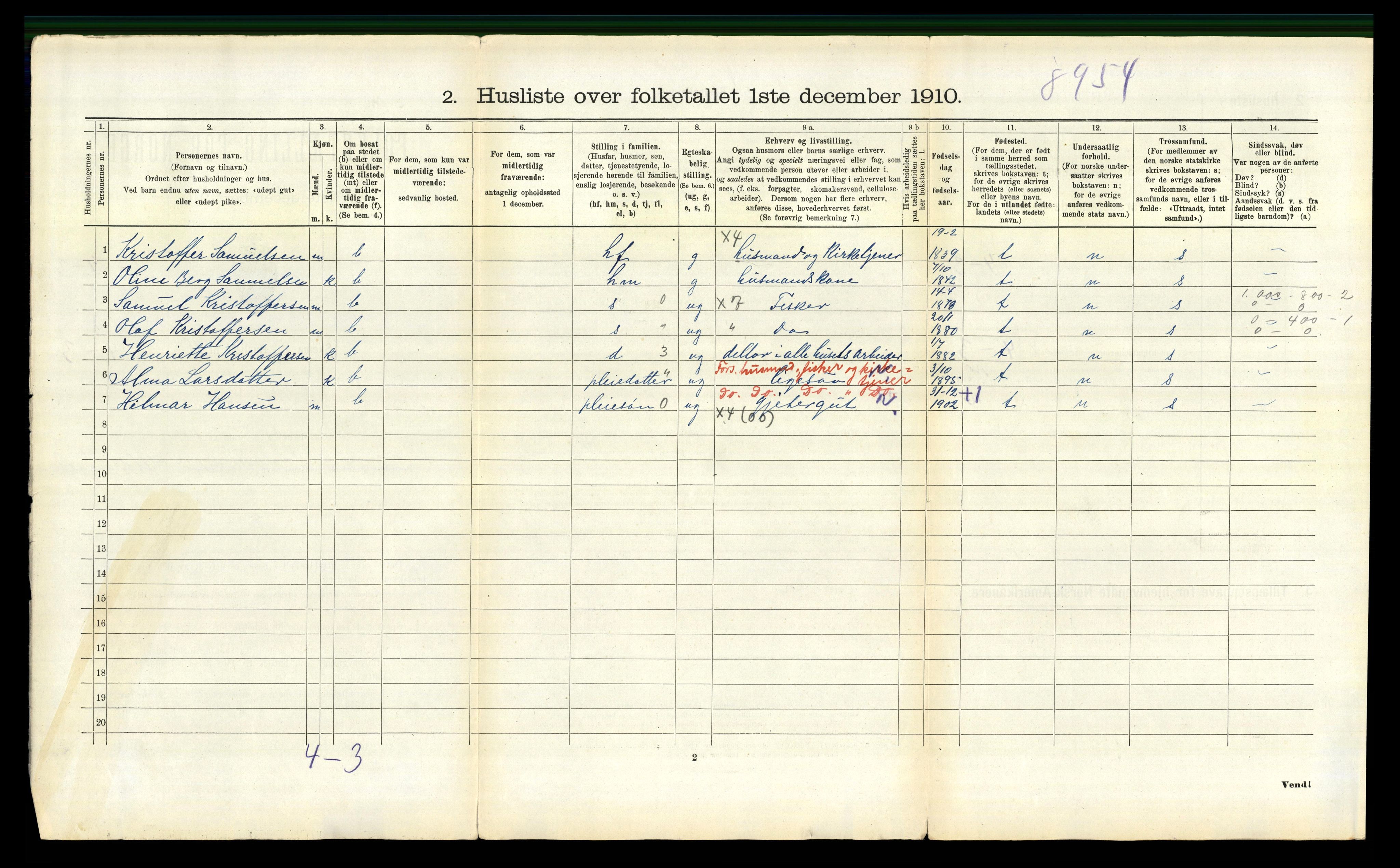 RA, Folketelling 1910 for 1859 Flakstad herred, 1910, s. 905