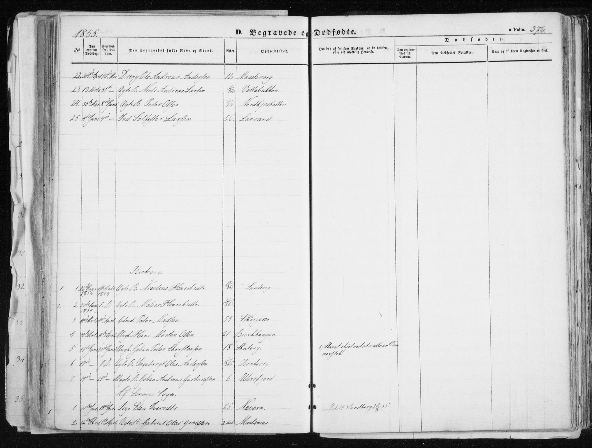 Tromsø sokneprestkontor/stiftsprosti/domprosti, AV/SATØ-S-1343/G/Ga/L0010kirke: Ministerialbok nr. 10, 1848-1855, s. 376