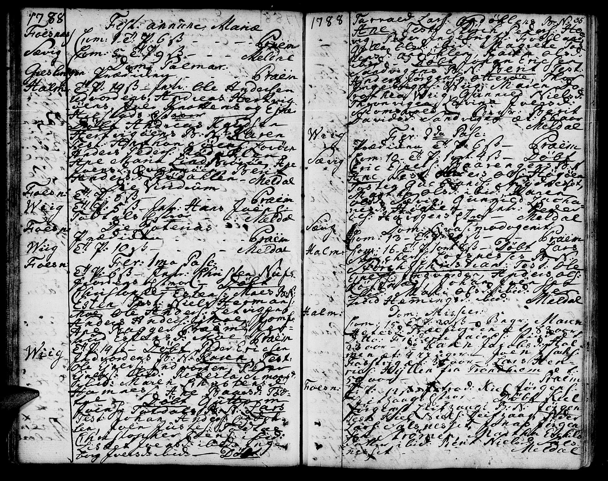 Ministerialprotokoller, klokkerbøker og fødselsregistre - Nord-Trøndelag, SAT/A-1458/773/L0608: Ministerialbok nr. 773A02, 1784-1816, s. 35