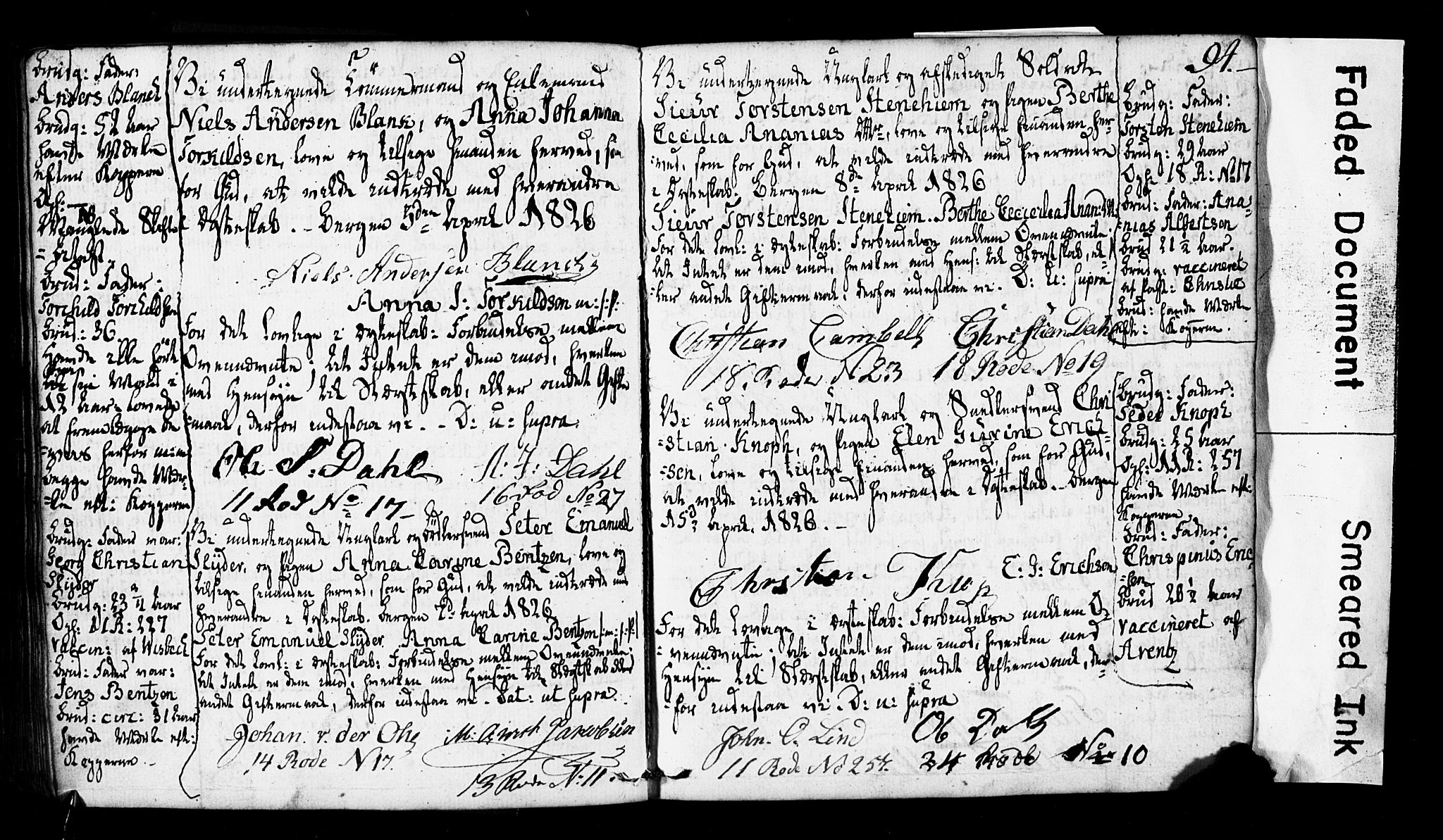 Domkirken sokneprestembete, SAB/A-74801: Forlovererklæringer nr. II.5.2, 1820-1832, s. 94