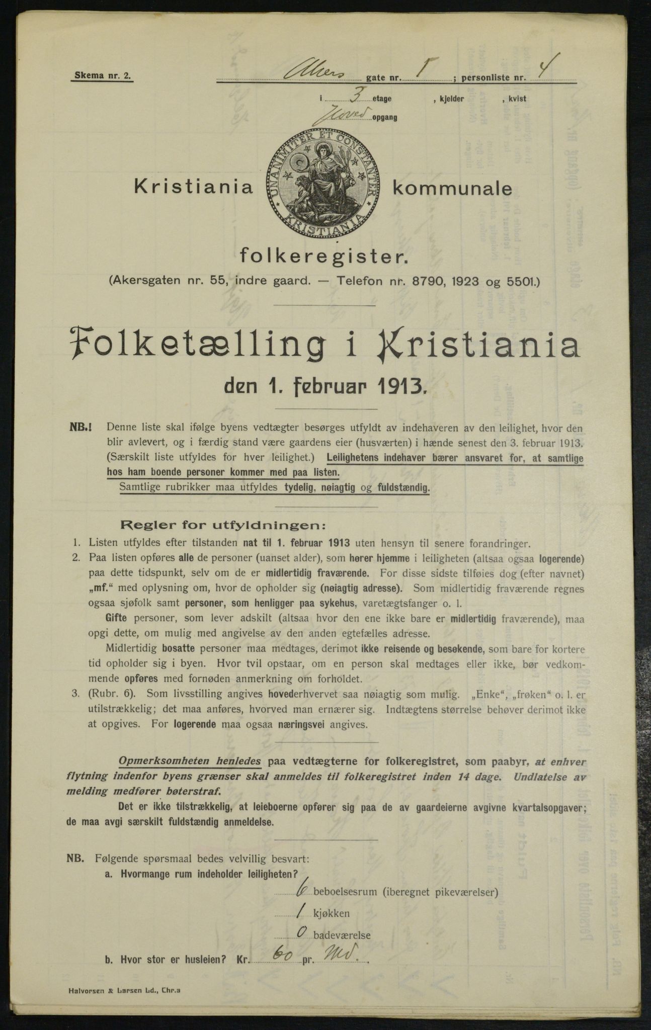 OBA, Kommunal folketelling 1.2.1913 for Kristiania, 1913, s. 313