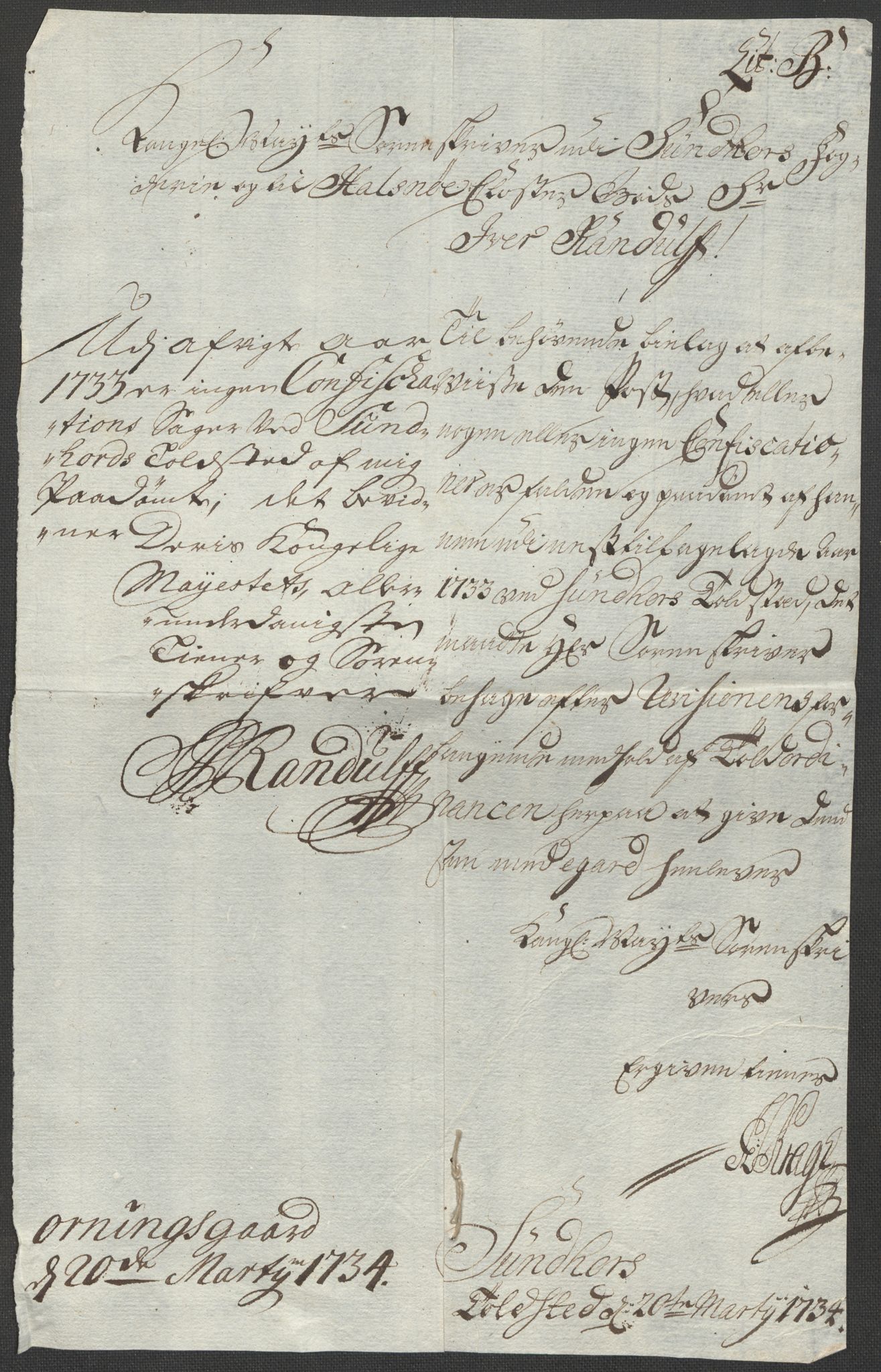 Generaltollkammeret, tollregnskaper, AV/RA-EA-5490/R24/L0009/0001: Tollregnskaper Sunnhordland / Hovedtollbok, 1733