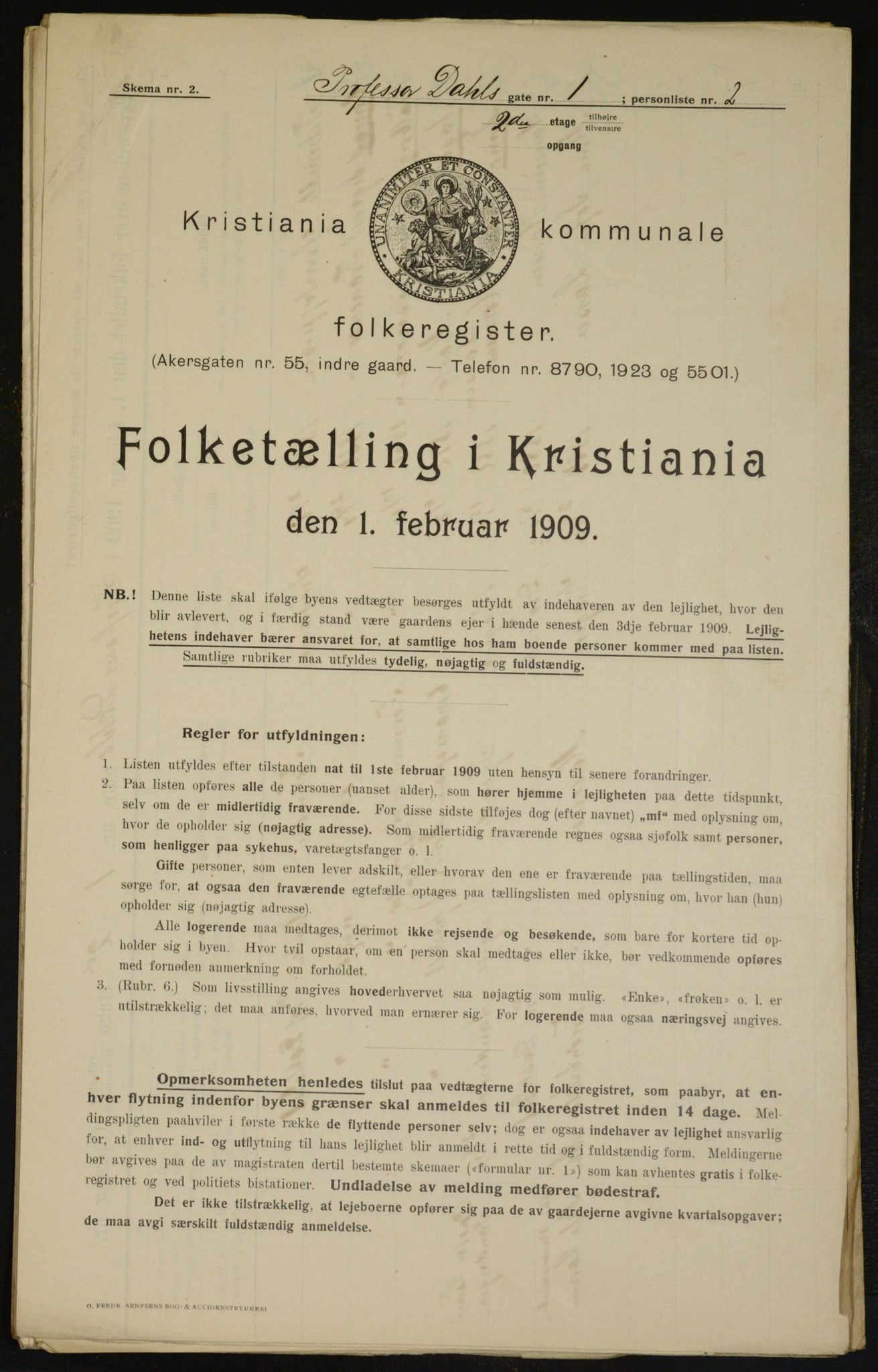 OBA, Kommunal folketelling 1.2.1909 for Kristiania kjøpstad, 1909, s. 73703