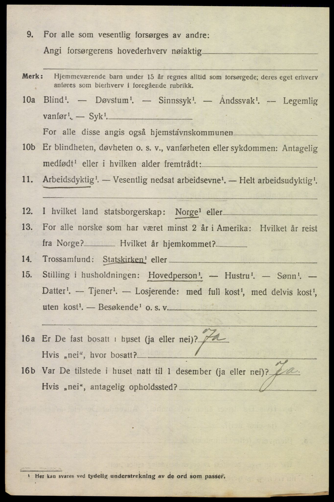 SAK, Folketelling 1920 for 1029 Sør-Audnedal herred, 1920, s. 6692