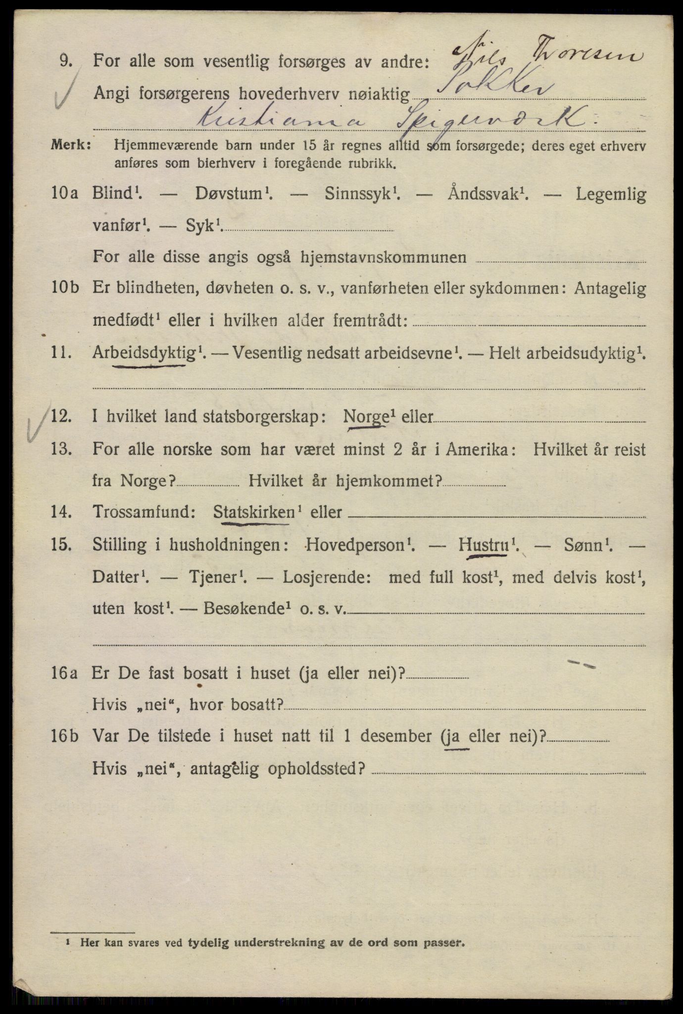 SAO, Folketelling 1920 for 0301 Kristiania kjøpstad, 1920, s. 486164