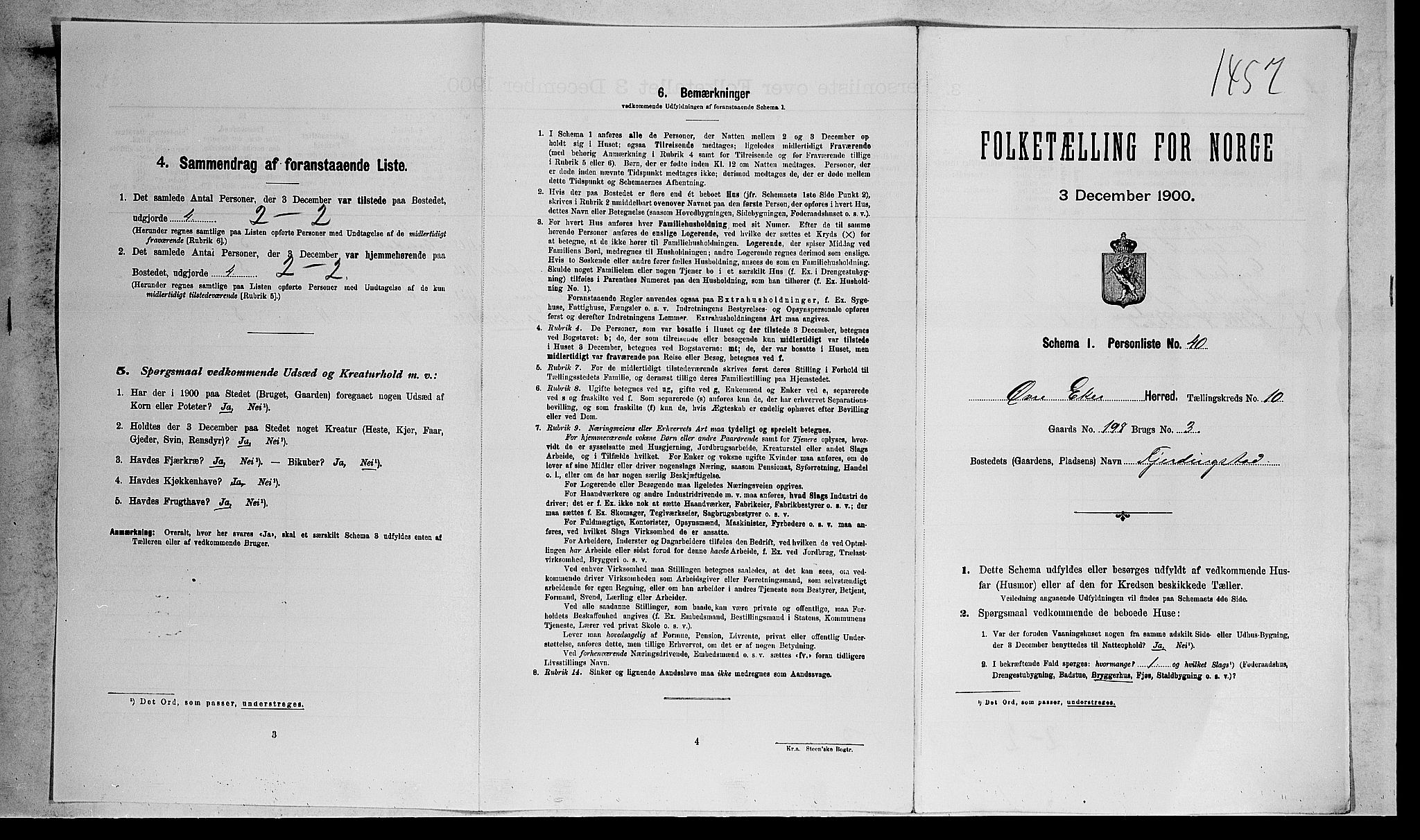 RA, Folketelling 1900 for 0624 Øvre Eiker herred, 1900, s. 1901