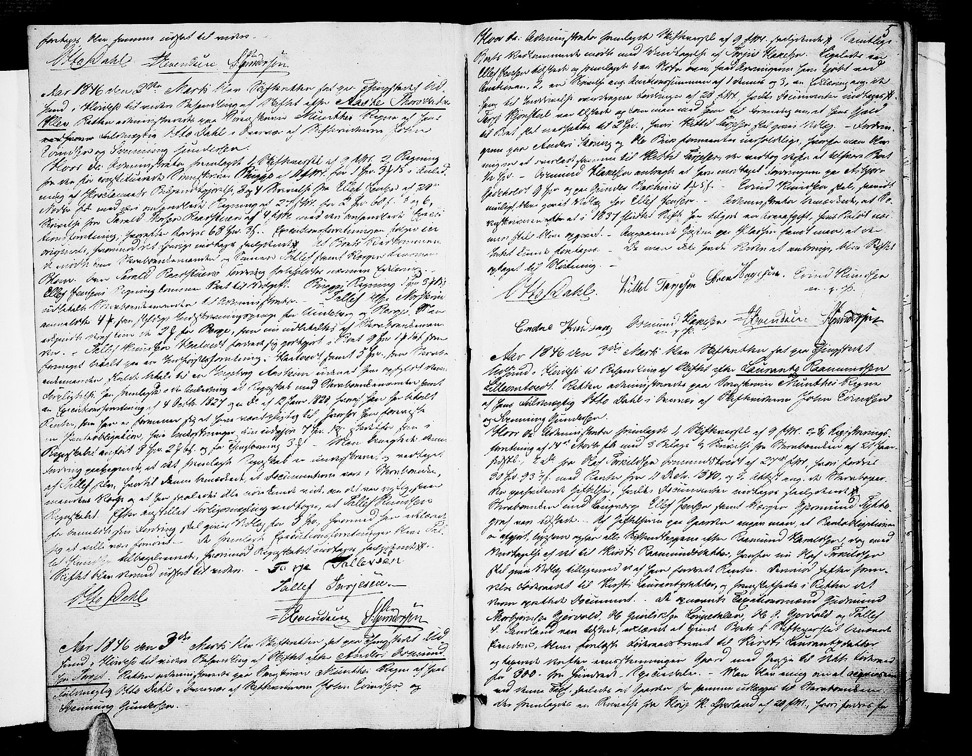 Vest-Telemark sorenskriveri, AV/SAKO-A-134/H/Ha/Hab/L0002: Skifteforhandlingsprotokoll, 1845-1850, s. 5